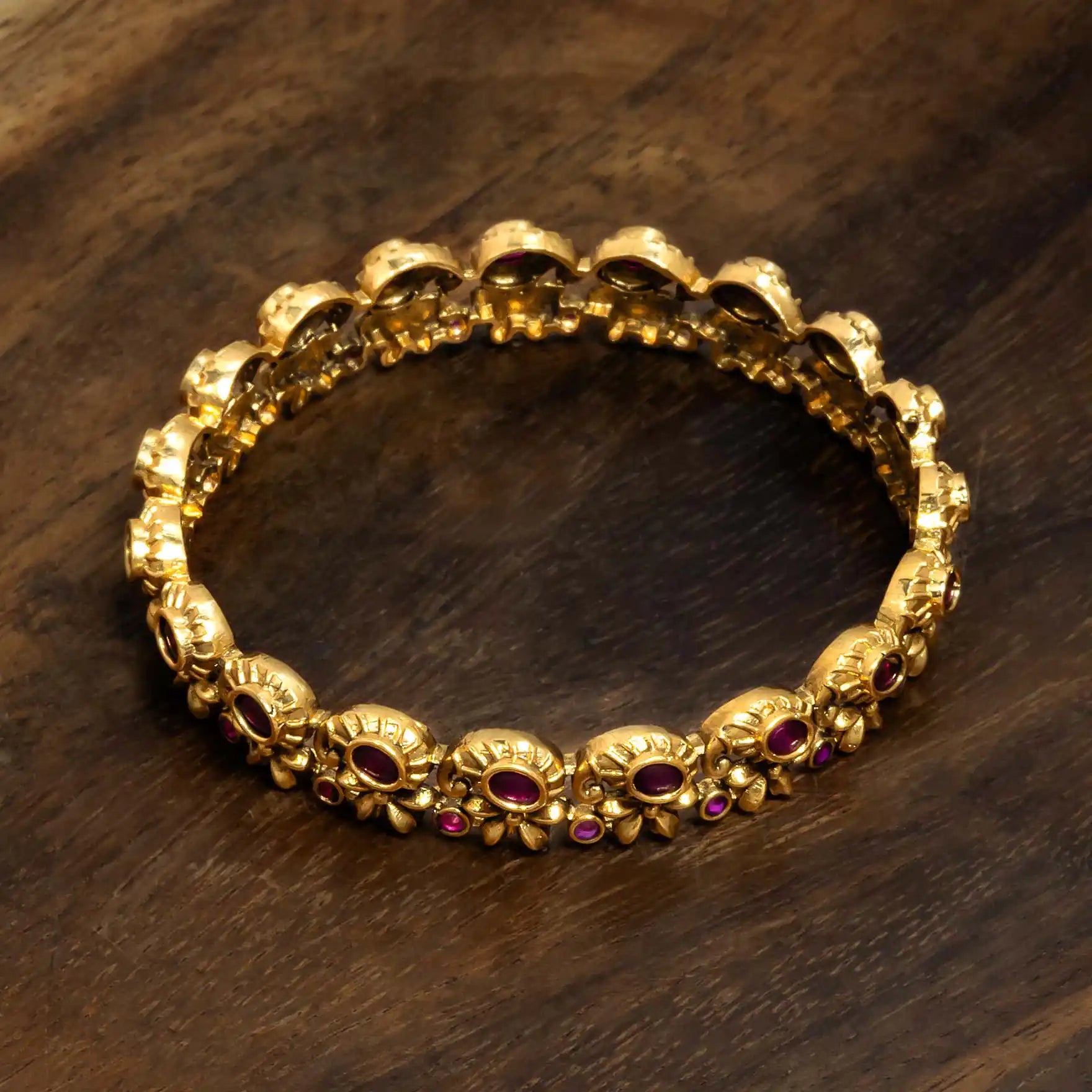 Sreshta Bangle PSGRBSR6R-063 - Gold Plated Jewellery | Parakkat Jewels