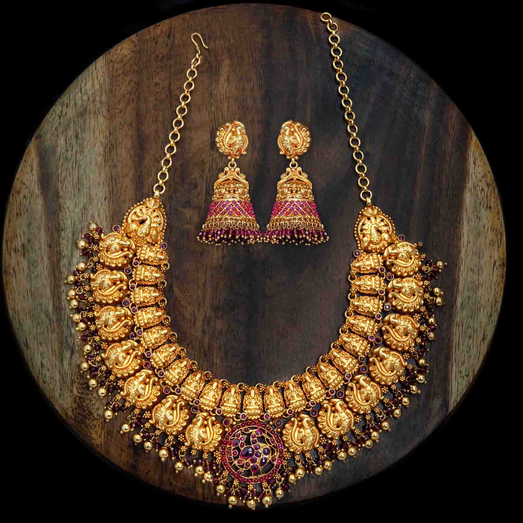 Sreshta Necklace With Earring PSGRNSSR2R-0041 , PSGRJSTSR16R-034