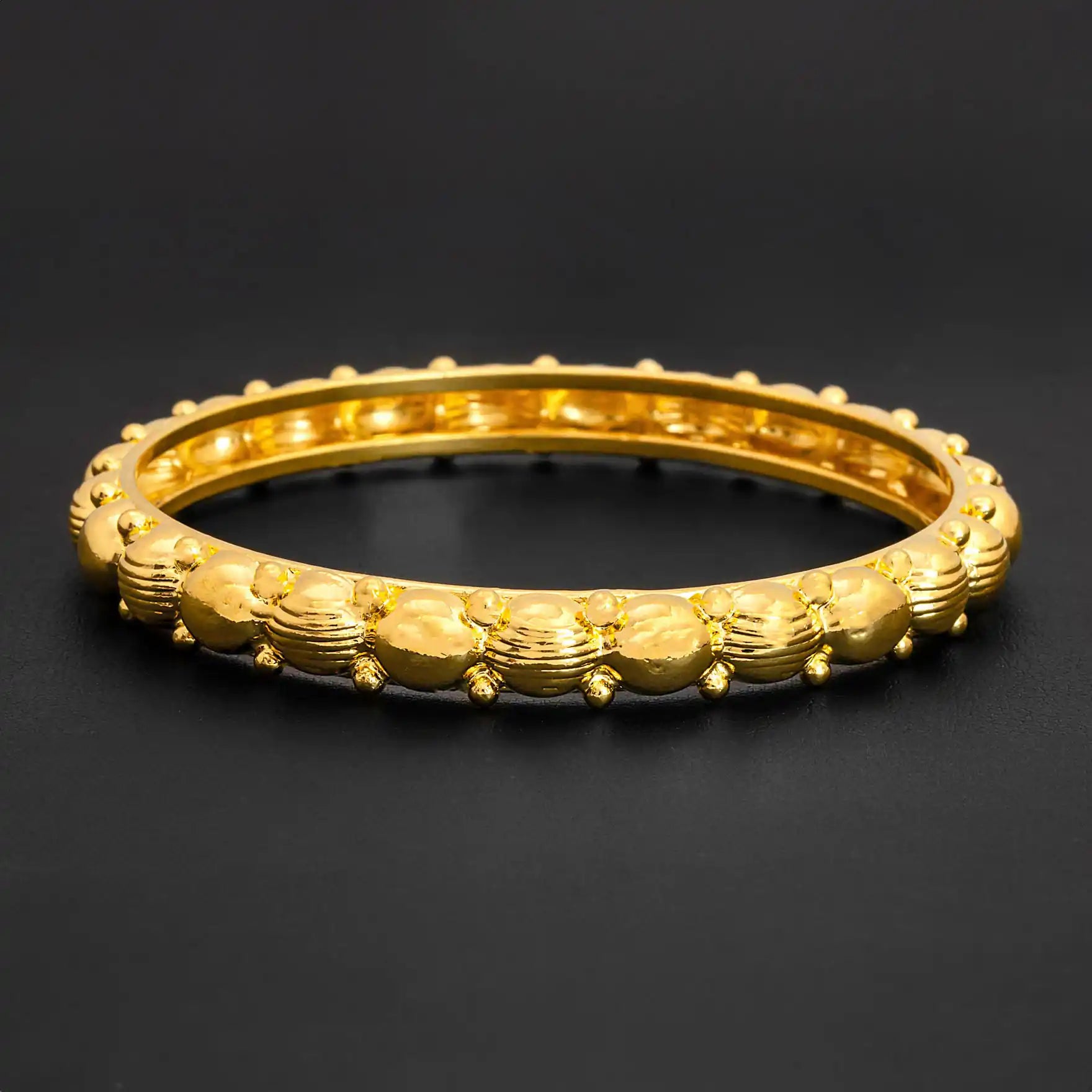 24CT HEAVY Gold Layered BOHO STYLE BANGLE PGB56C-052