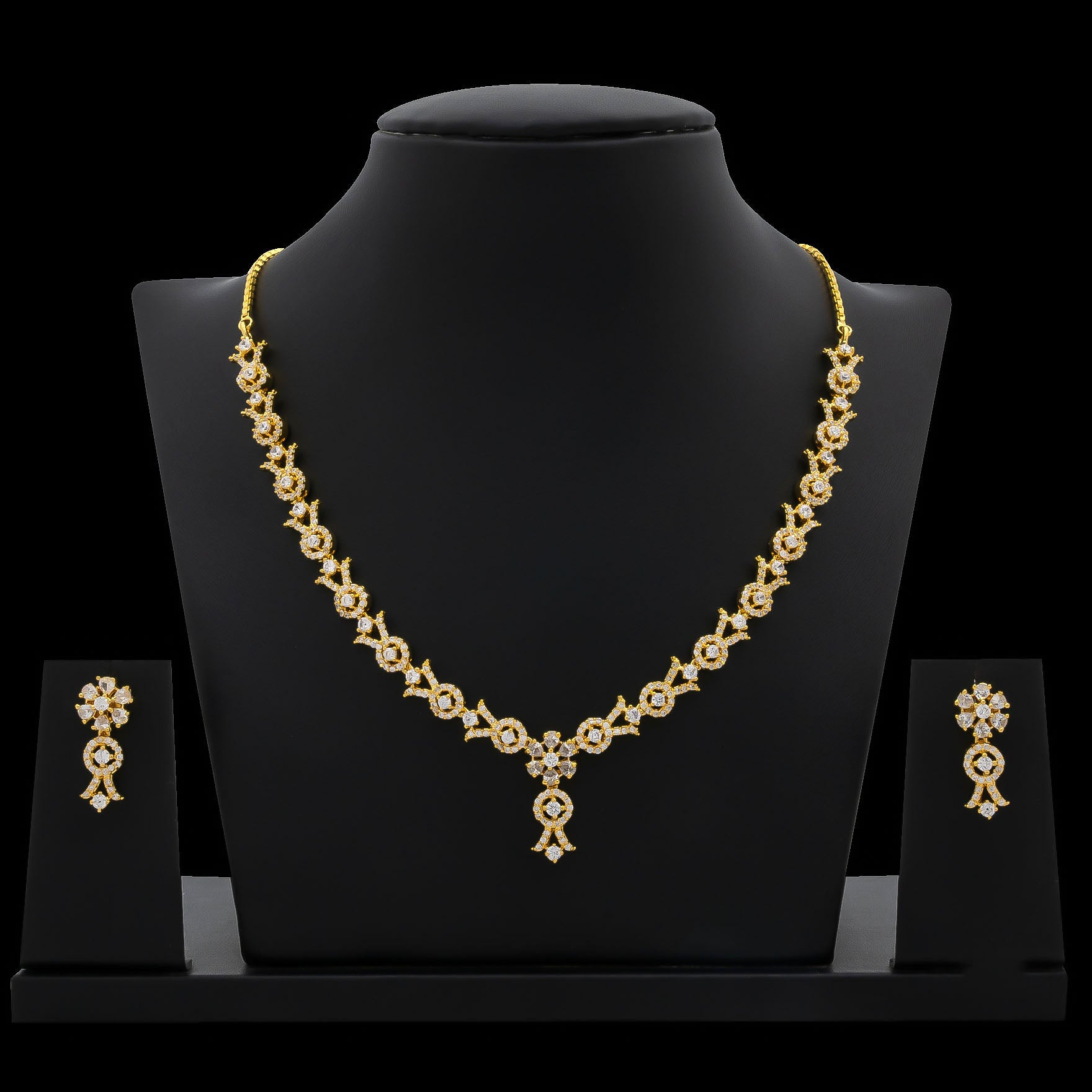 STONE NECKLACE LONG WITH GOLDEN STUD PSNS78W-034, PSHST81W-061
