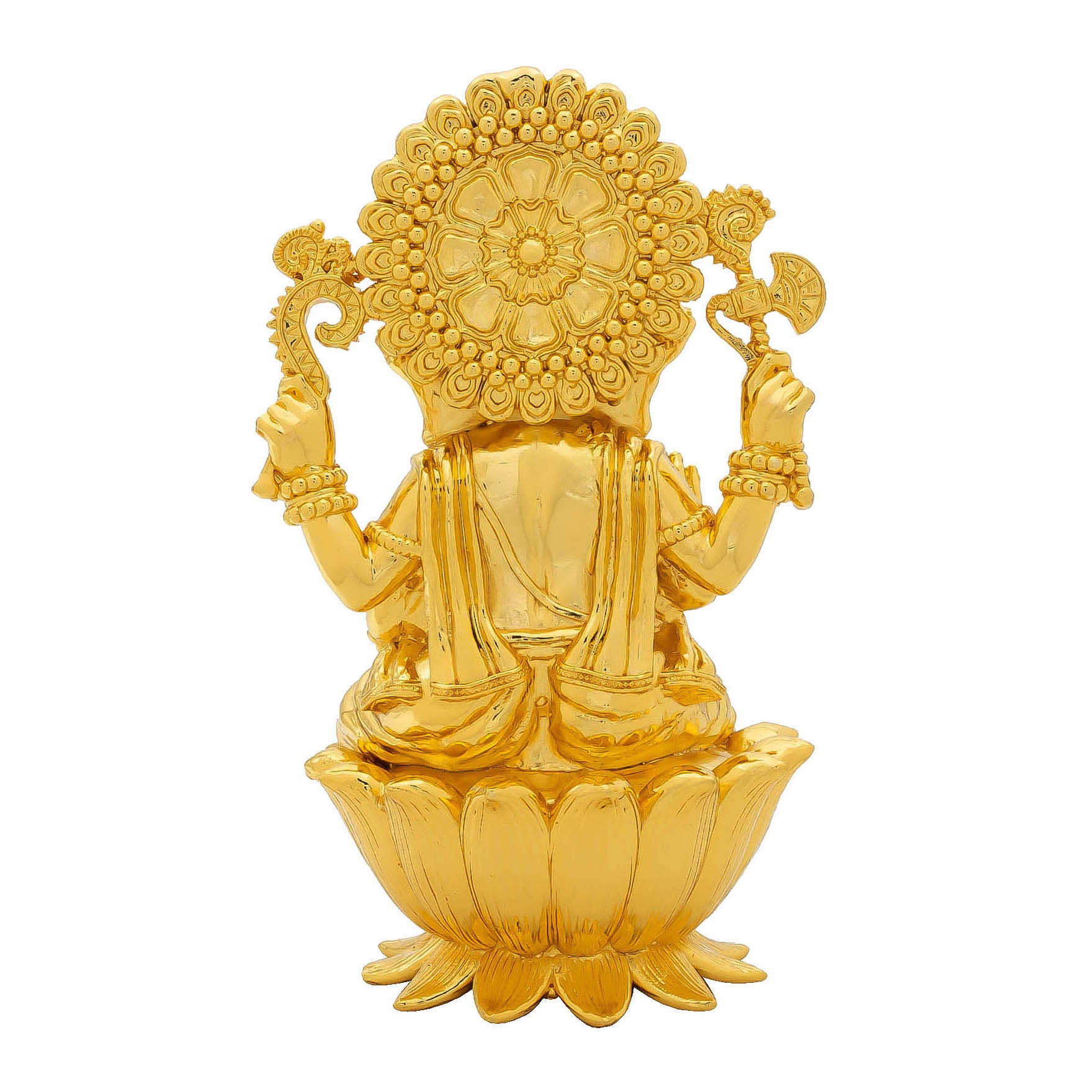 Lord Ganesha Idol – Traditional Hindu Deity Sculpture – Ganapati Murti/Statue on Lotus – Home Temple & Puja Gift | PIDG216-0063