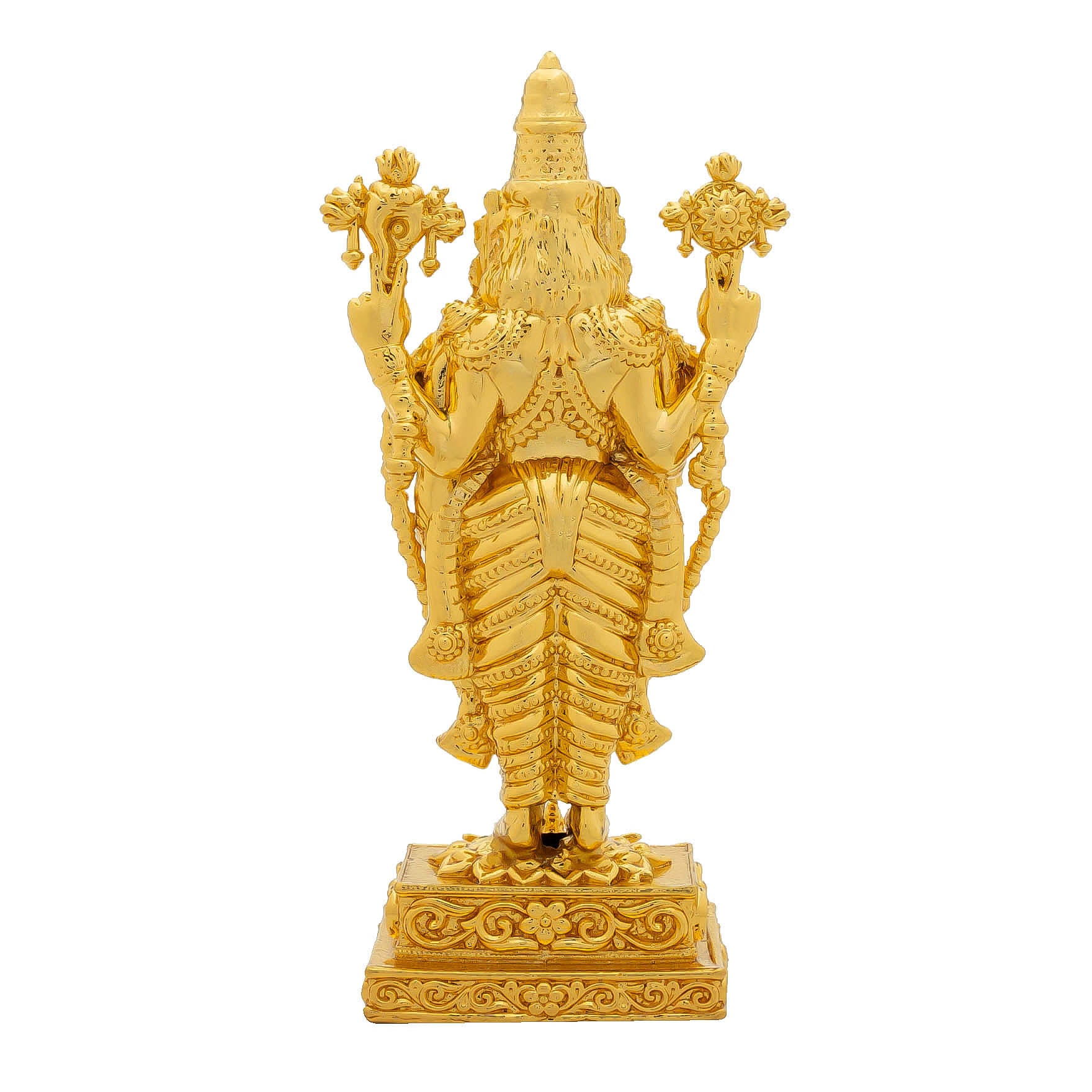 Lord Venkateswara Idol – Gold Plated Decorative Statue – Tirupati Balaji Design – Hindu Spiritual Figurine – Pooja & Home Decor | PIDTH29-0031