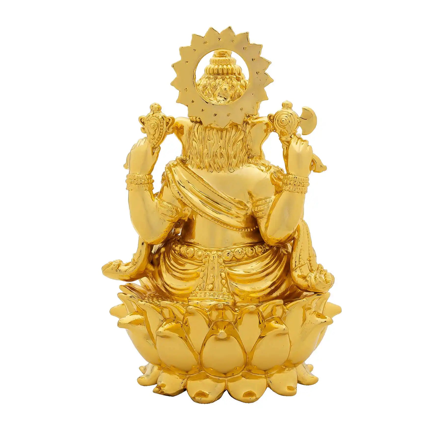 Lord Ganesha Idol – Traditional Hindu Deity Sculpture – Ganapati Murti/Statue on Lotus – Home Temple & Puja Gift | PIDGG220-0022