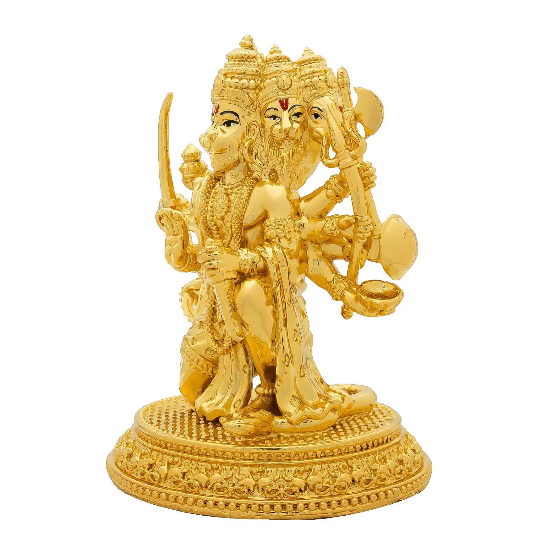 Panchamukhi Hanuman Idol – Traditional Hindu Deity Sculpture – Hanuman (Five-Faced Form) Murti/Statue – Home Temple & Spiritual Gift | PIDH28-0063