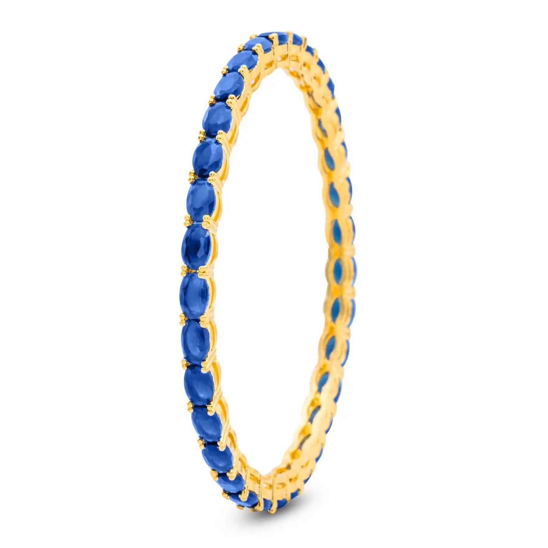 24ct Heavy Gold Layered Stone Bangle PSB28BL-032