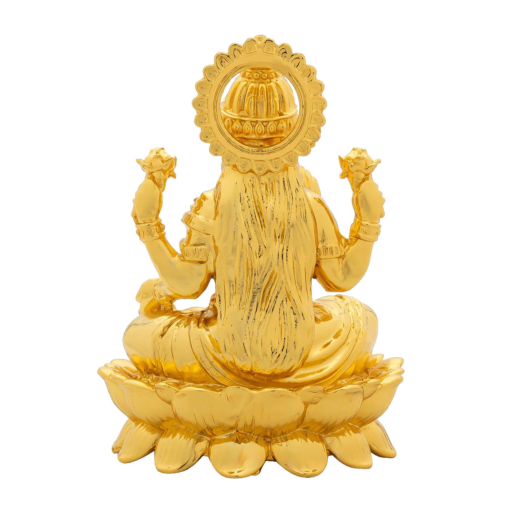 Goddess Lakshmi devi Idol – Lotus Base Design – Traditional Hindu Deity Sculpture – Lakshmi Mandir Decor – Home & Puja Gift  | PIDLA74-066