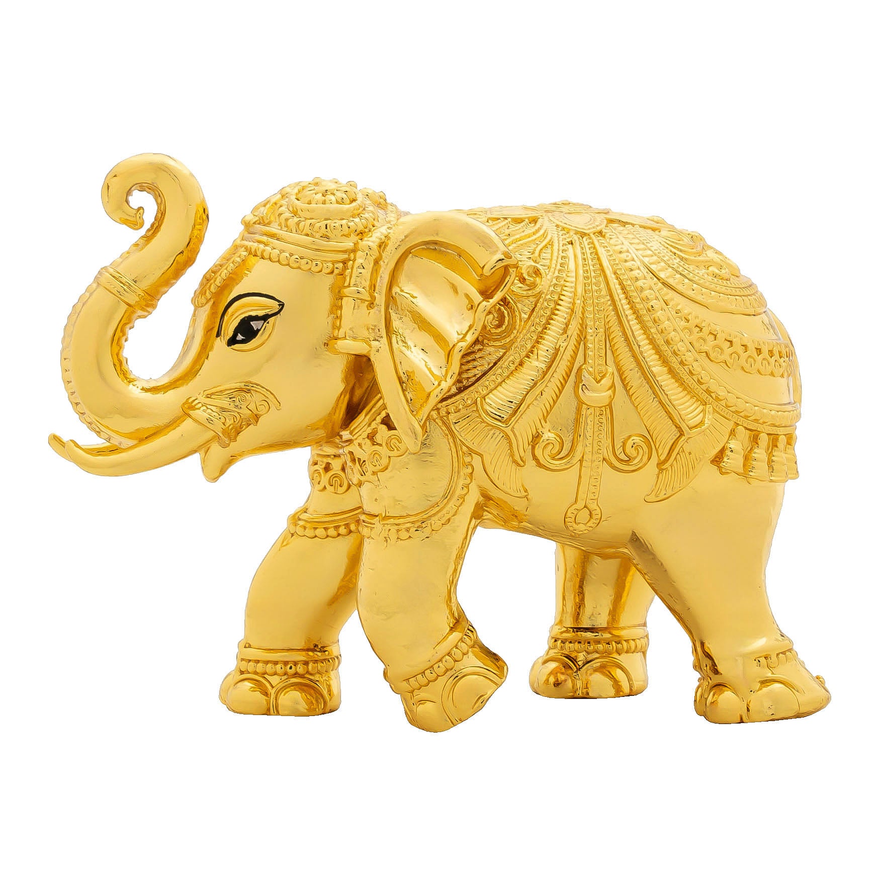 Elephant Figurine – Ornate Temple Style with Intricate Carvings – Decorative Showpiece – Home Décor & Vastu Gift |PIDEL8-007