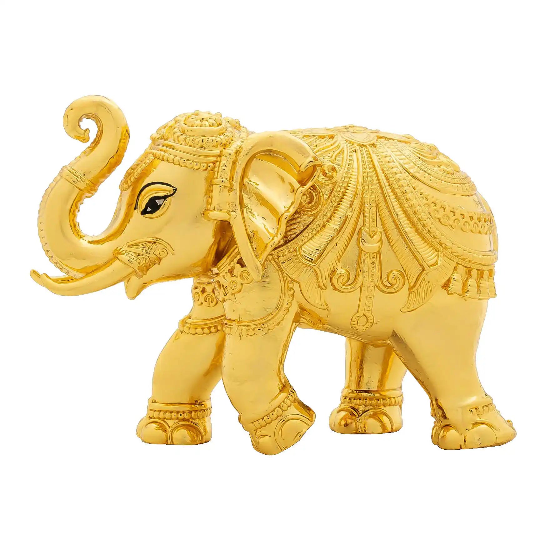 Elephant Figurine – Ornate Temple Style with Intricate Carvings – Decorative Showpiece – Home Décor & Vastu Gift |PIDEL8-007