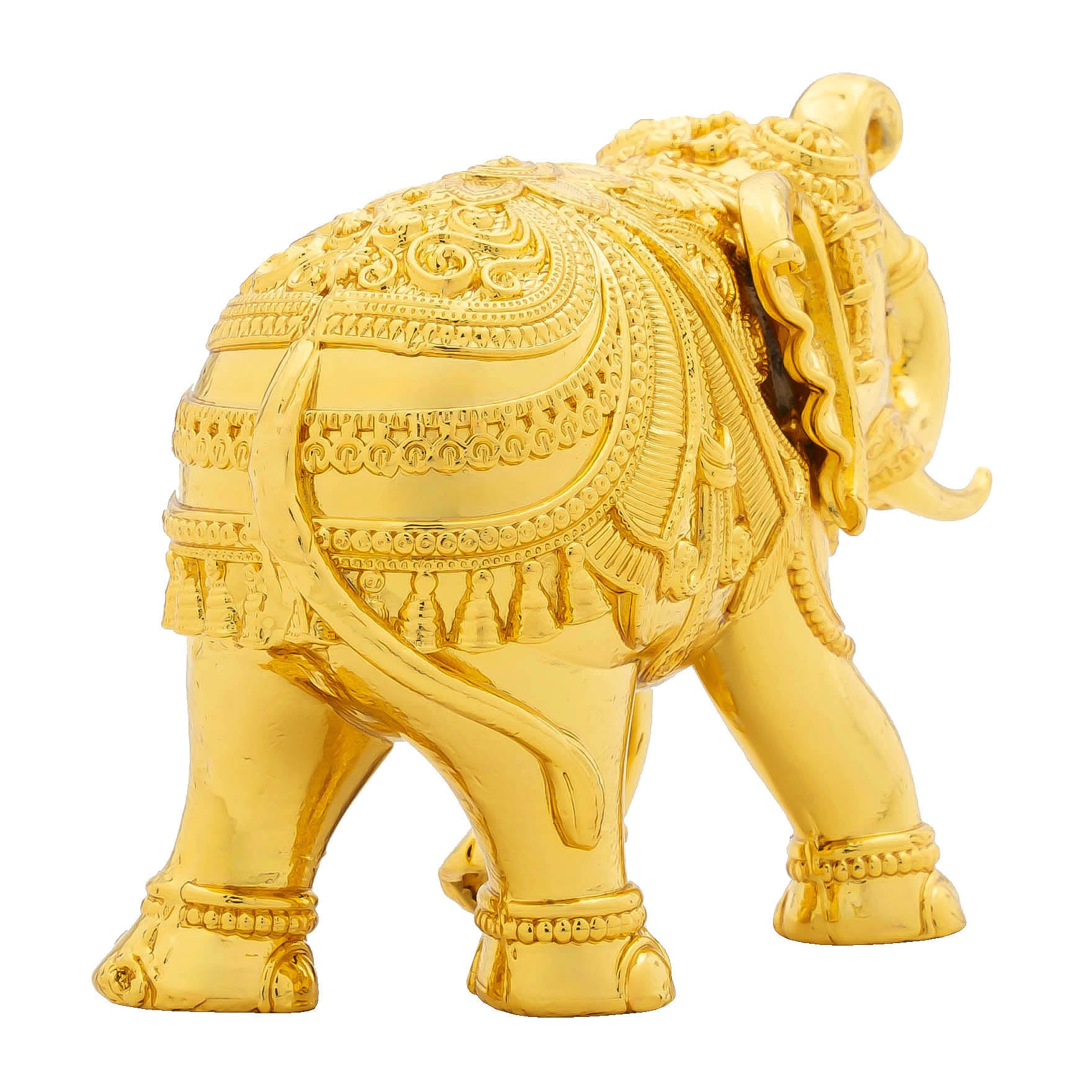 Elephant Figurine – Ornate Temple Style with Intricate Carvings – Decorative Showpiece – Home Décor & Vastu Gift |PIDEL8-007