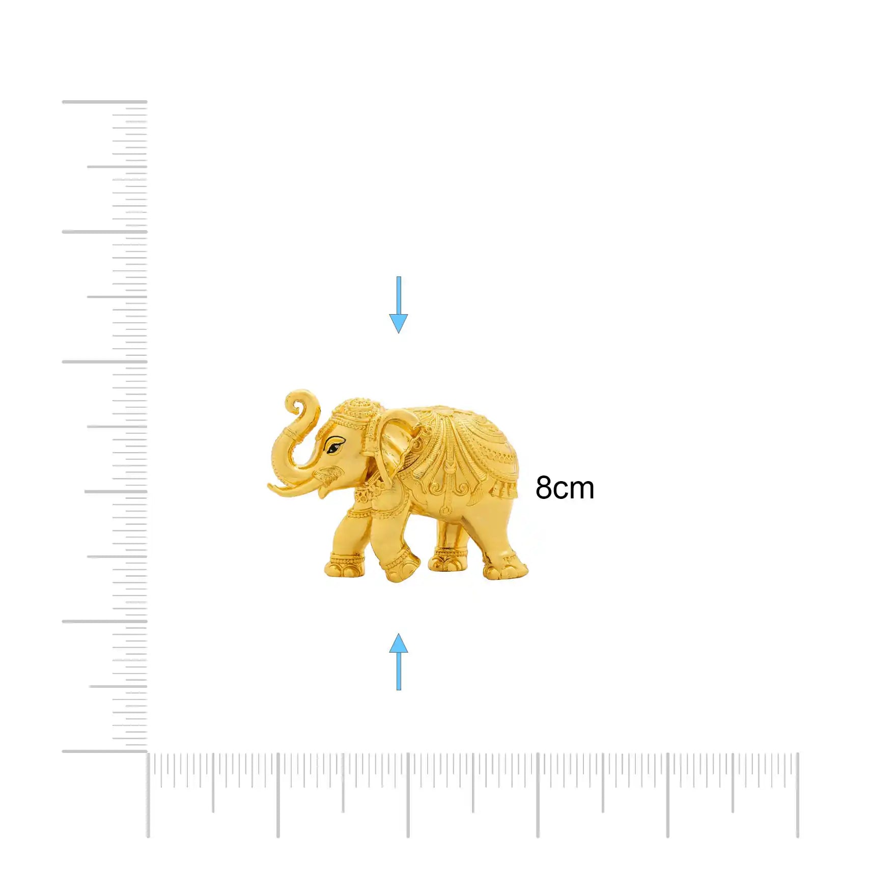 Elephant Figurine – Ornate Temple Style with Intricate Carvings – Decorative Showpiece – Home Décor & Vastu Gift |PIDEL8-007