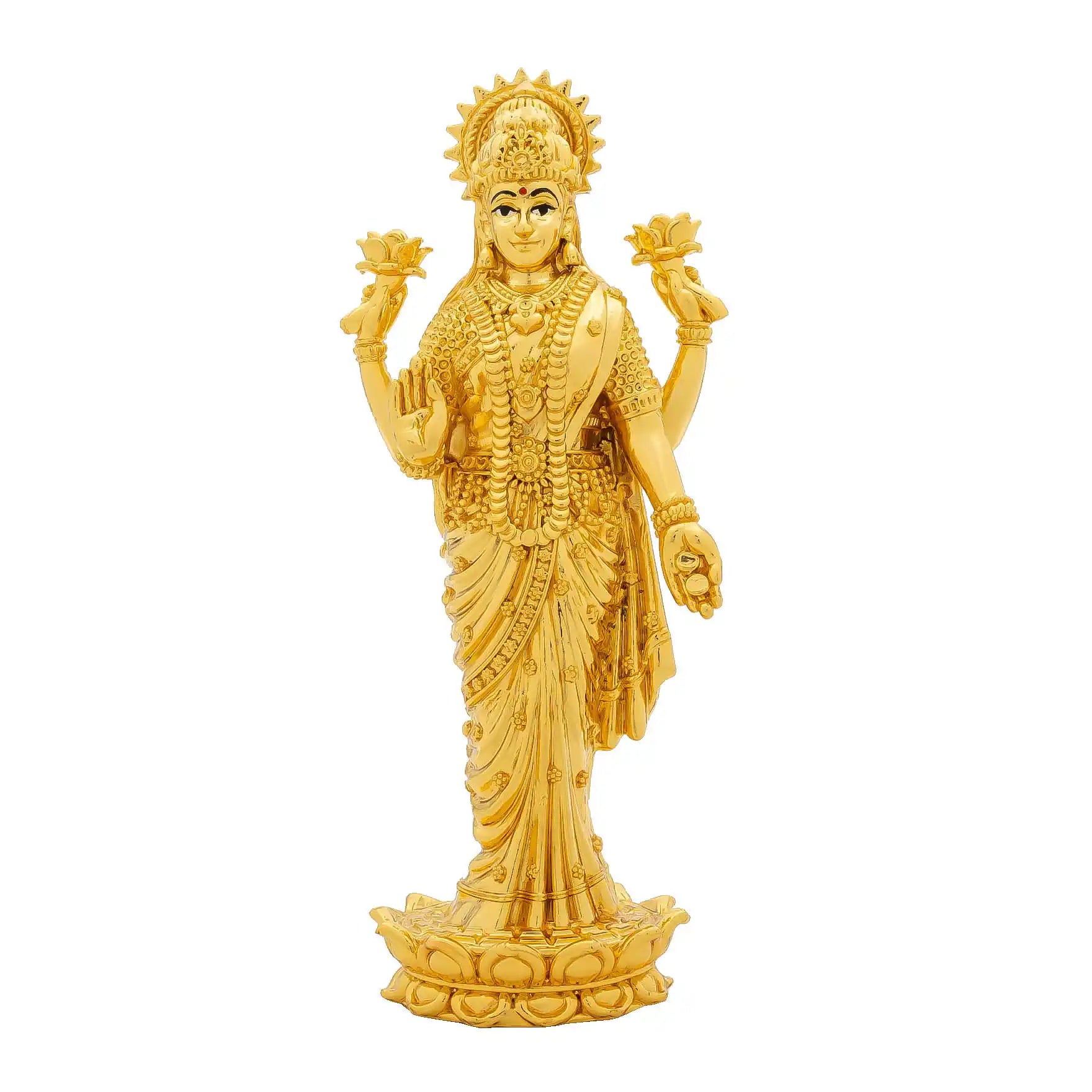 Goddess Lakshmi Idol – Standing Posture Design – Traditional Hindu Deity Sculpture – Lakshmi Mandir Decor – Home & Puja Gift | PIDLA78-0021