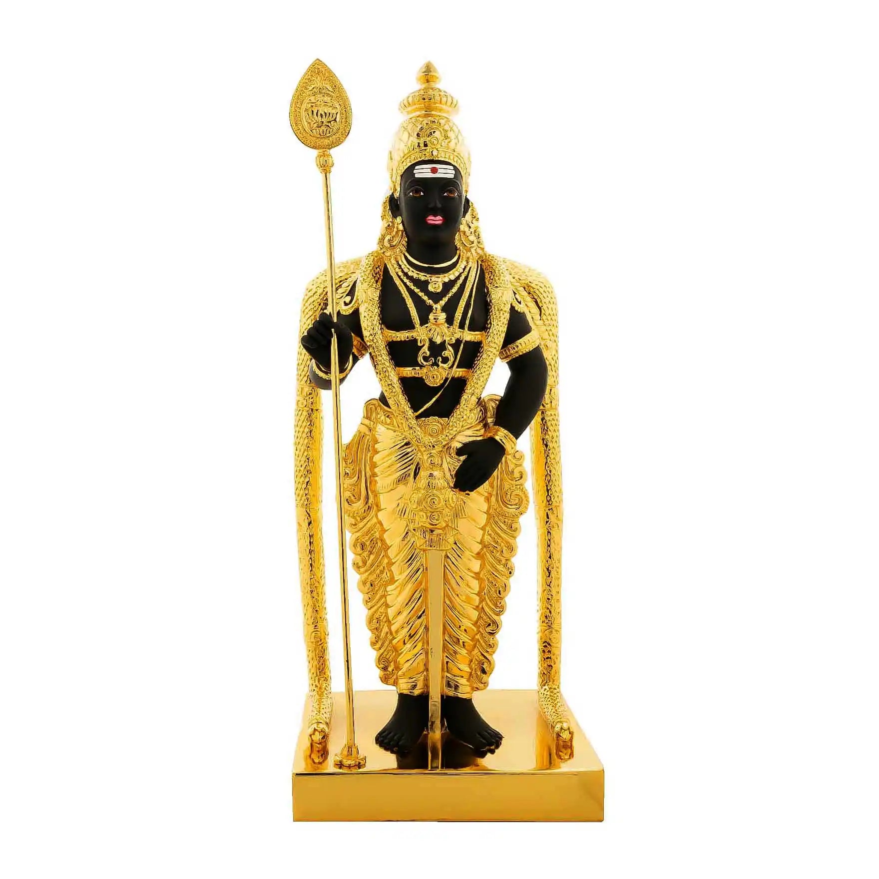 Lord Murugan Idol – South Indian Traditional Deity Sculpture – Murugan (Kartikeya) Mandir Decor – Home & Festive Gift |PIDRBM11-00011