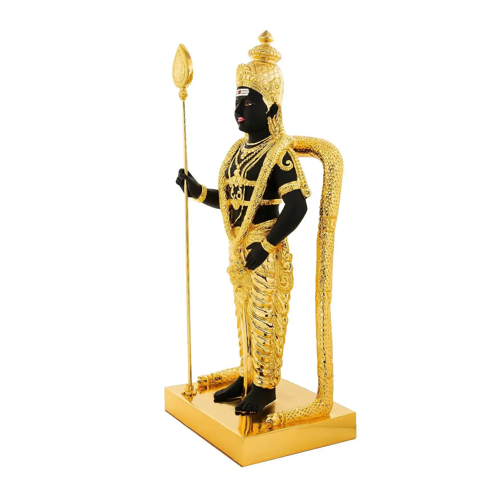 Lord Murugan Idol – South Indian Traditional Deity Sculpture – Murugan (Kartikeya) Mandir Decor – Home & Festive Gift |PIDRBM11-00011