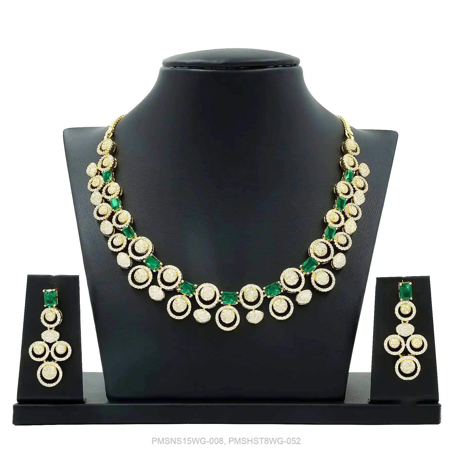 Stone Necklace with Stud PMSNS15WG-008, PMSHST8WG-052