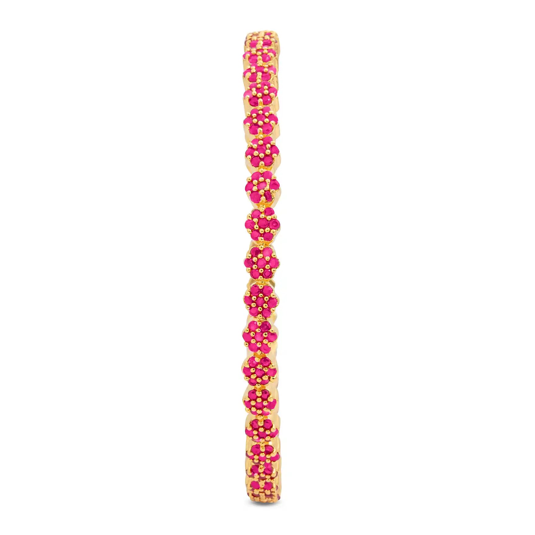 24ct Heavy Gold Layered Stone Bangle PSB16R-052