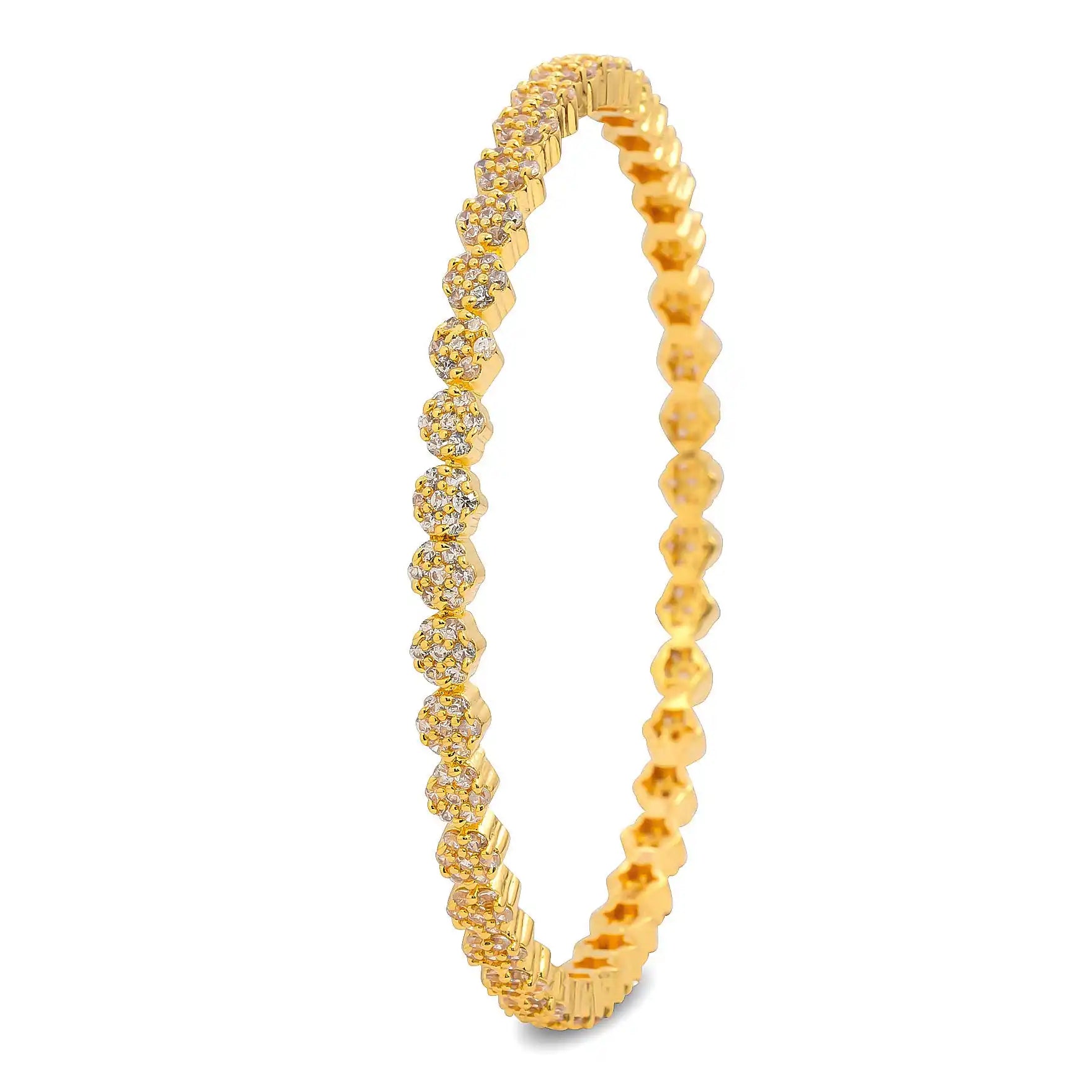 24ct Heavy Gold Layered Stone Bangle PSB16W-052
