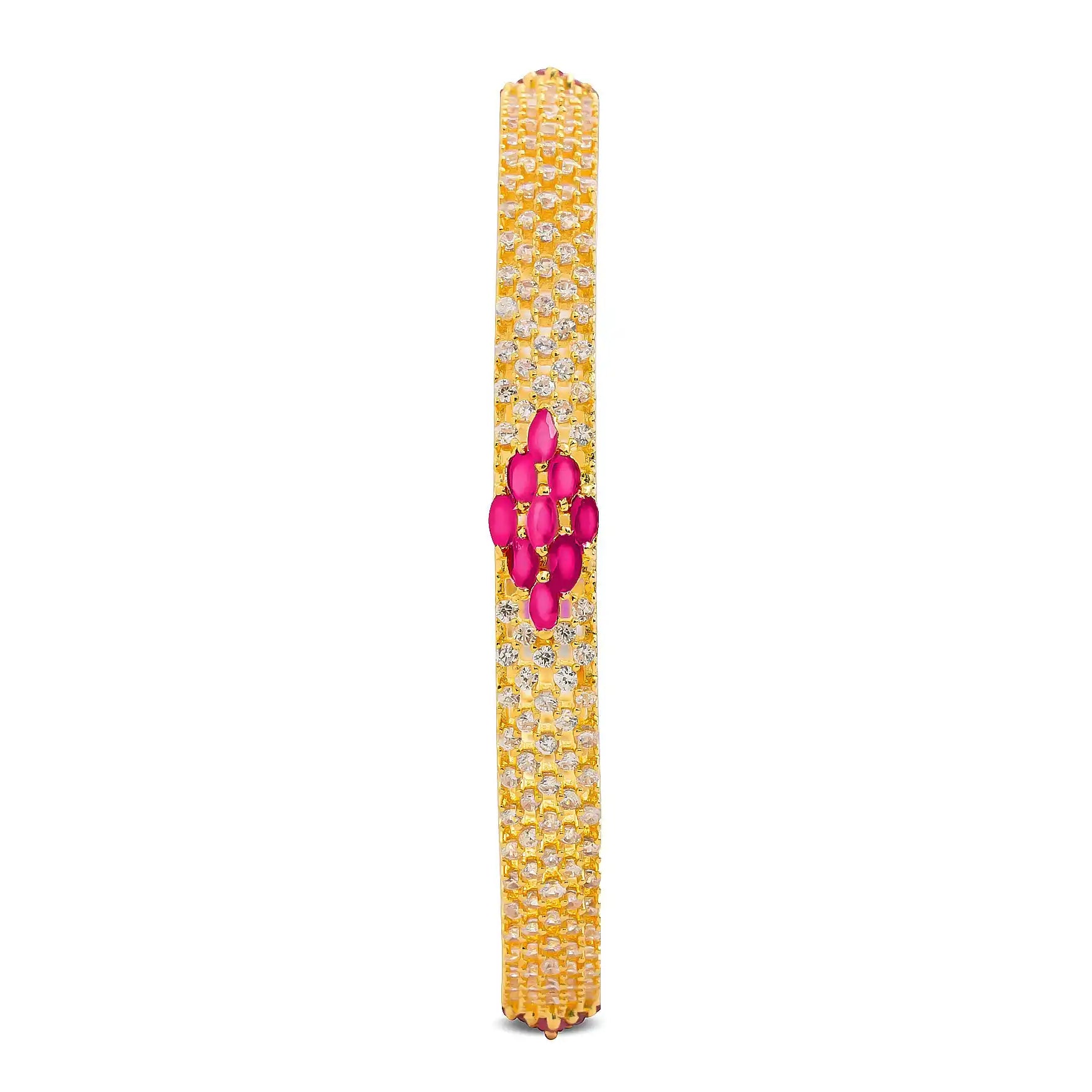 24ct Heavy Gold Layered Stone Bangle PSB3WR-023