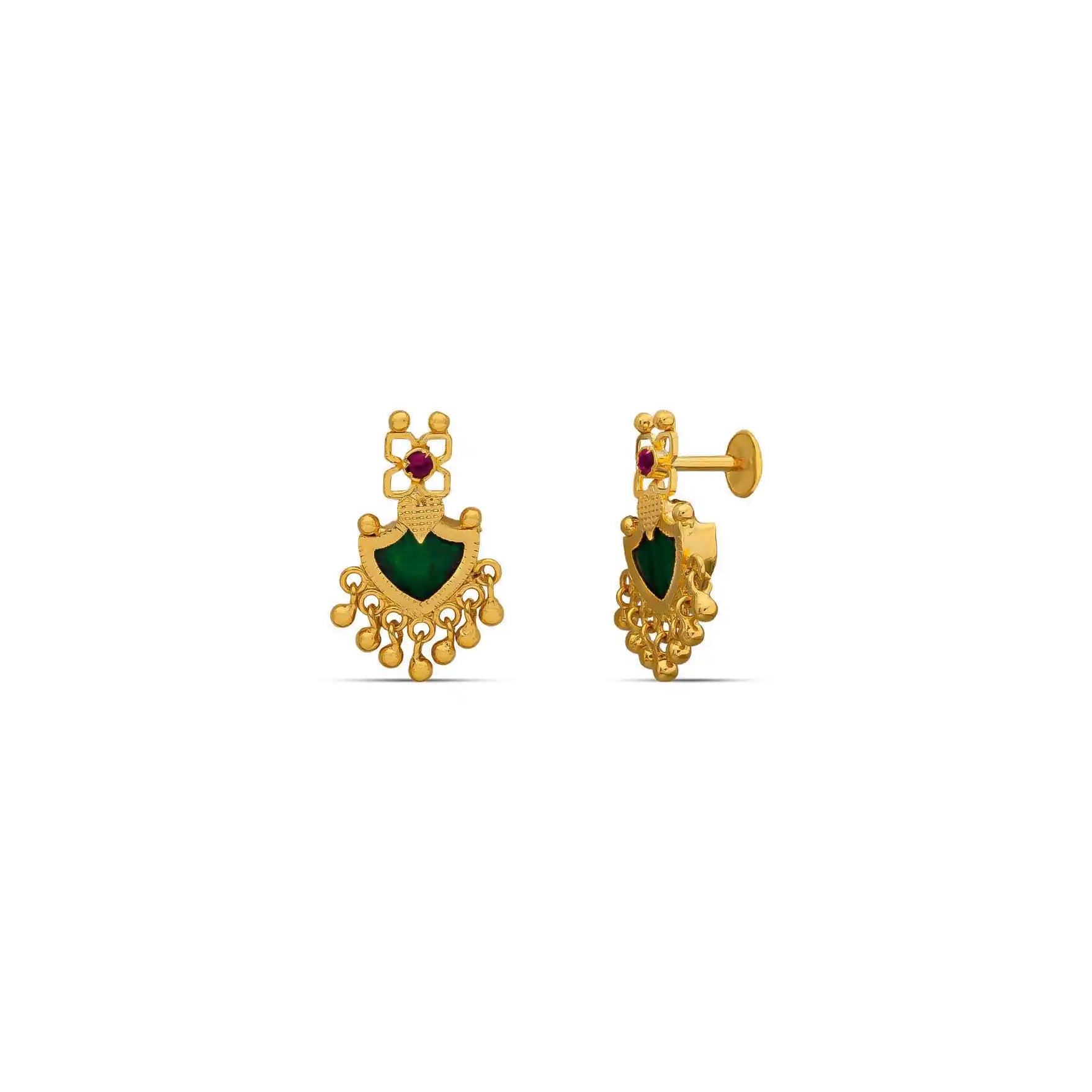 Stylish Gold Layered Earrings 