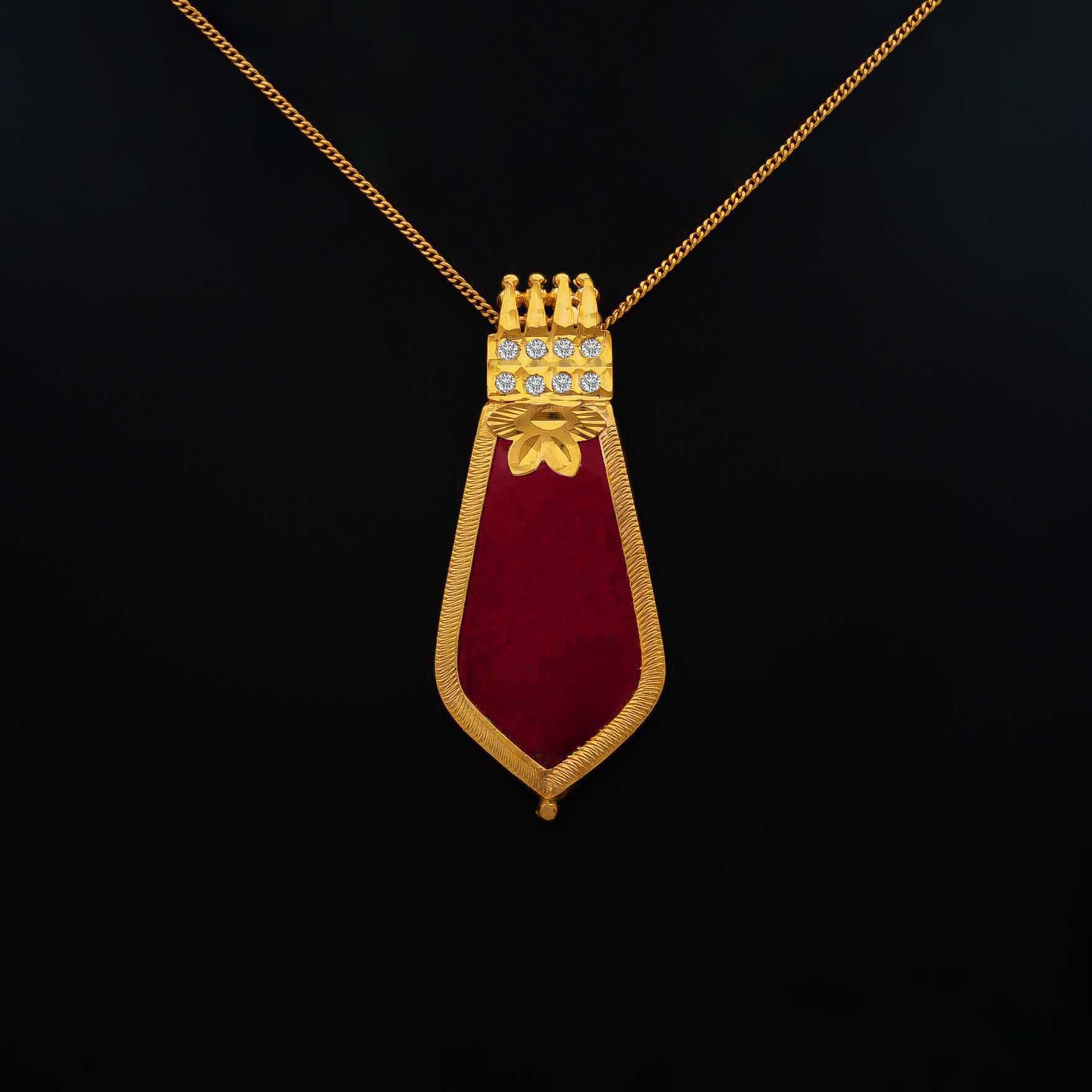 Palakka Red Stone Locket PSPKLTNX4a-083