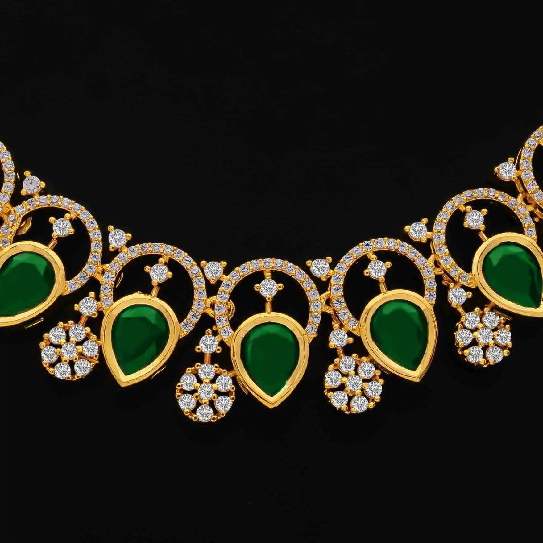 Premium Stone Necklace with Stud PMSHST68WG-082,PMSNS21WG-0011