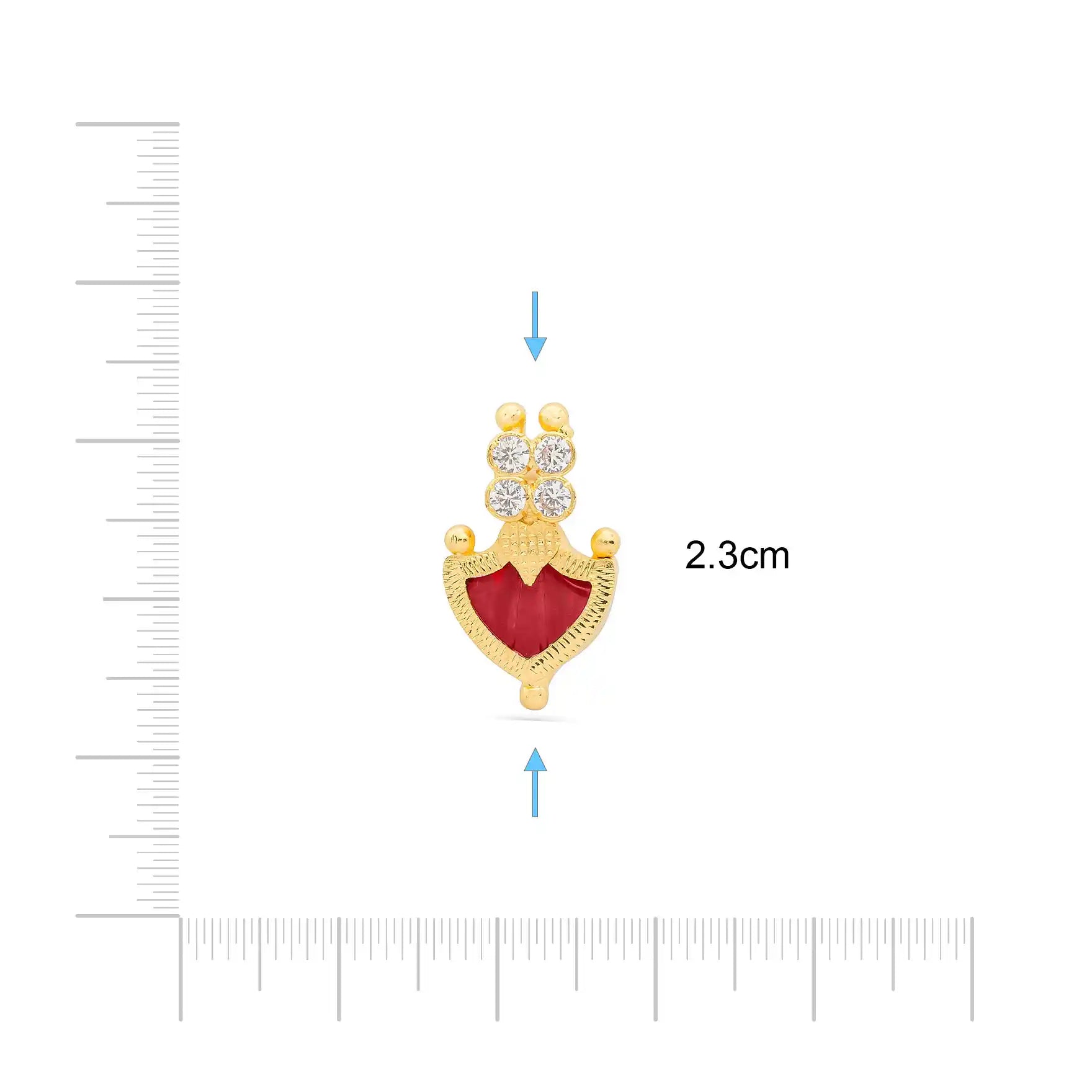 Palakka Red Stone Stud  PSPKSTPX15-041