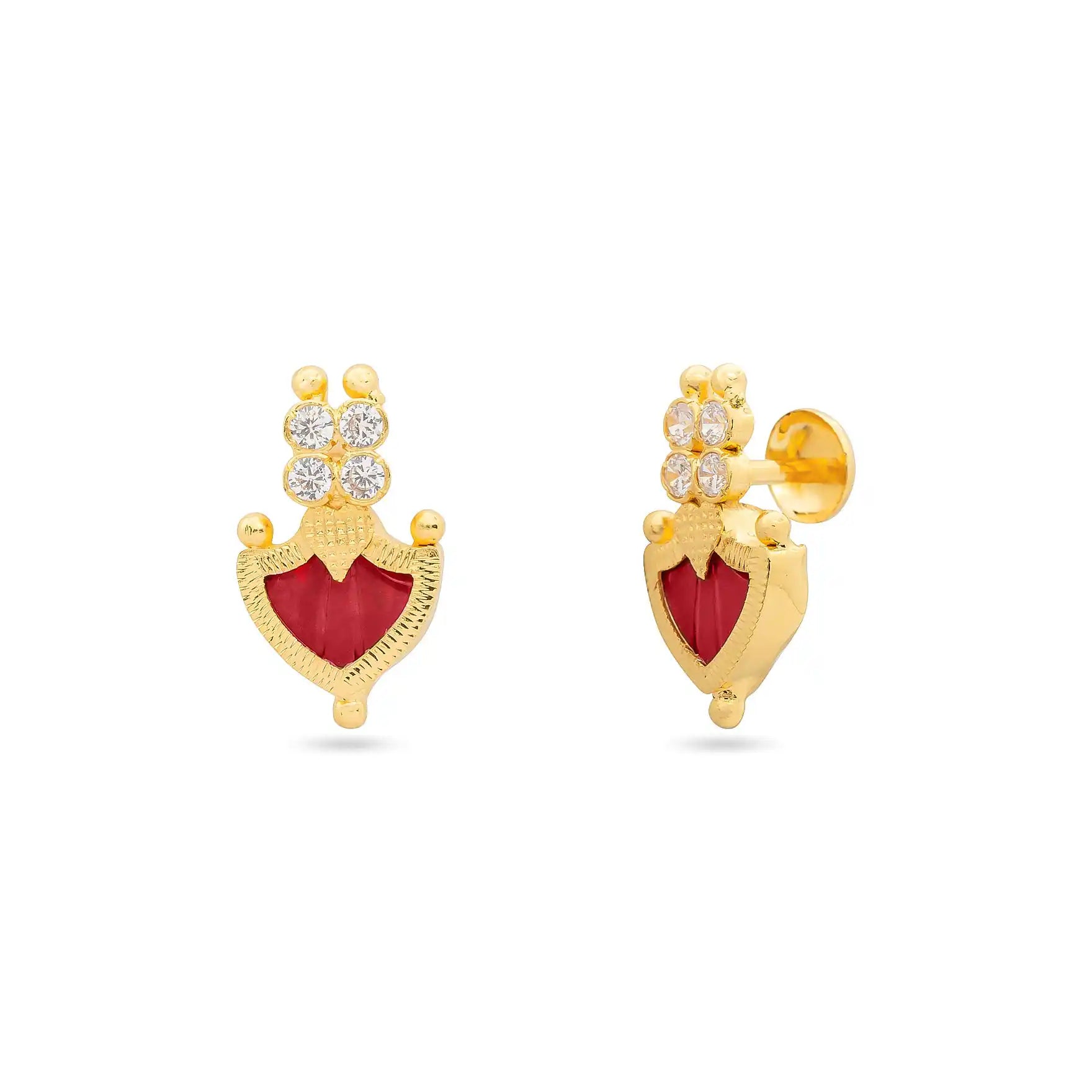 Palakka Red Stone Stud  PSPKSTPX15-041