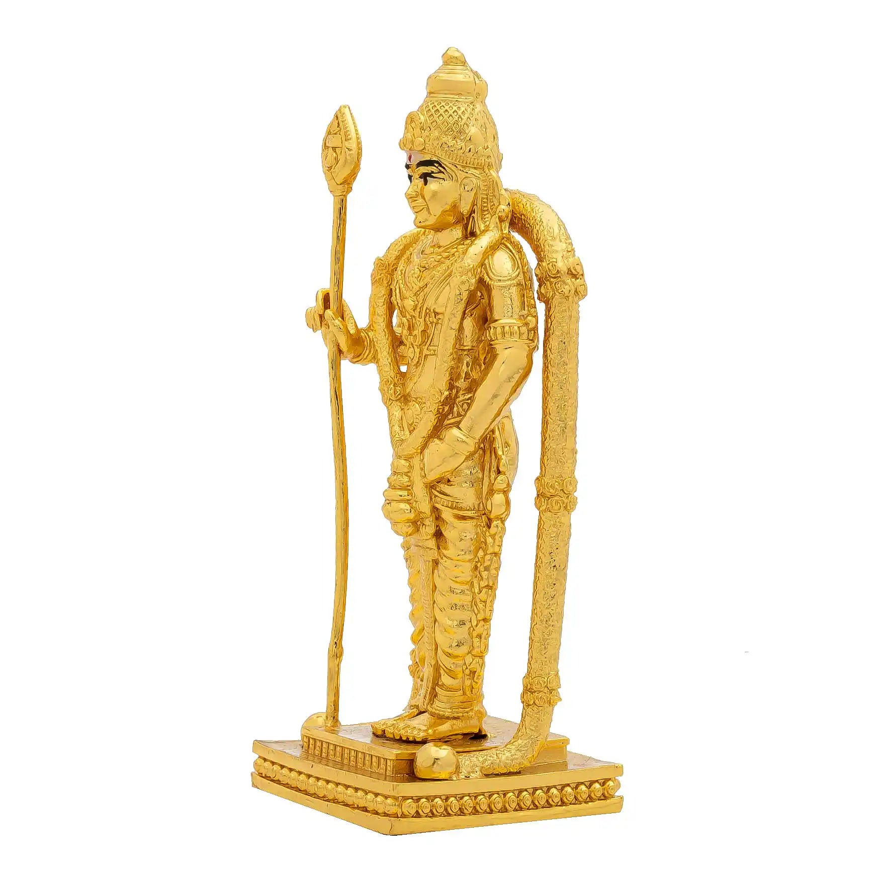 Lord Murugan Idol – Traditional South Indian Deity Sculpture – Kartikeya (Subramanya) Mandir Decor – Home & Puja Gift | PIDM19-007