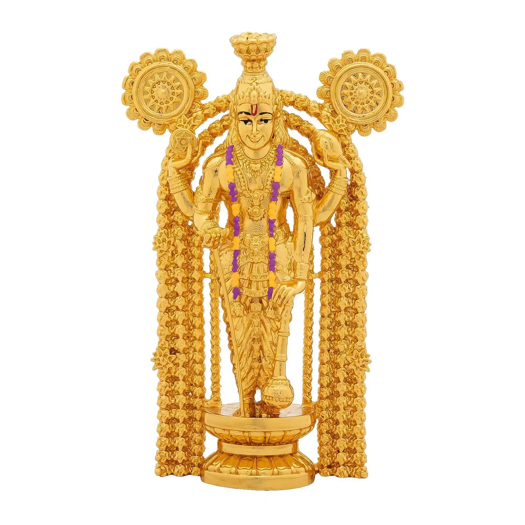 Lord Venkateswara Idol – Traditional South Indian Deity Sculpture – Balaji (Tirupati) Murti/Statue – Home Temple & Puja Gift PIDGA3a-0001