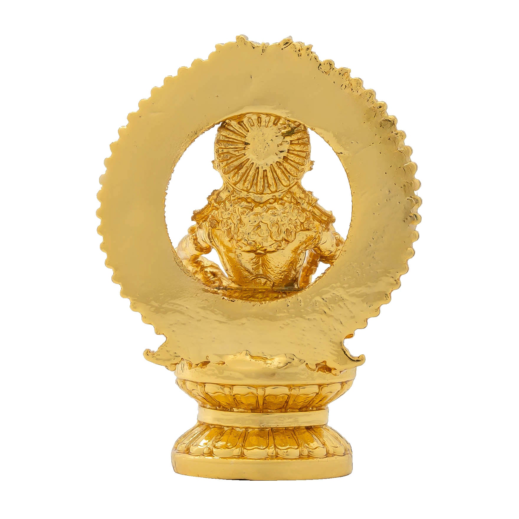 Lord Ayyappa Idol – Gold Plated Decorative Statue – Sabarimala Swamy Design with Prabhavali – Hindu Spiritual Figurine – Pooja & Home Decor | PIDAY5a-004