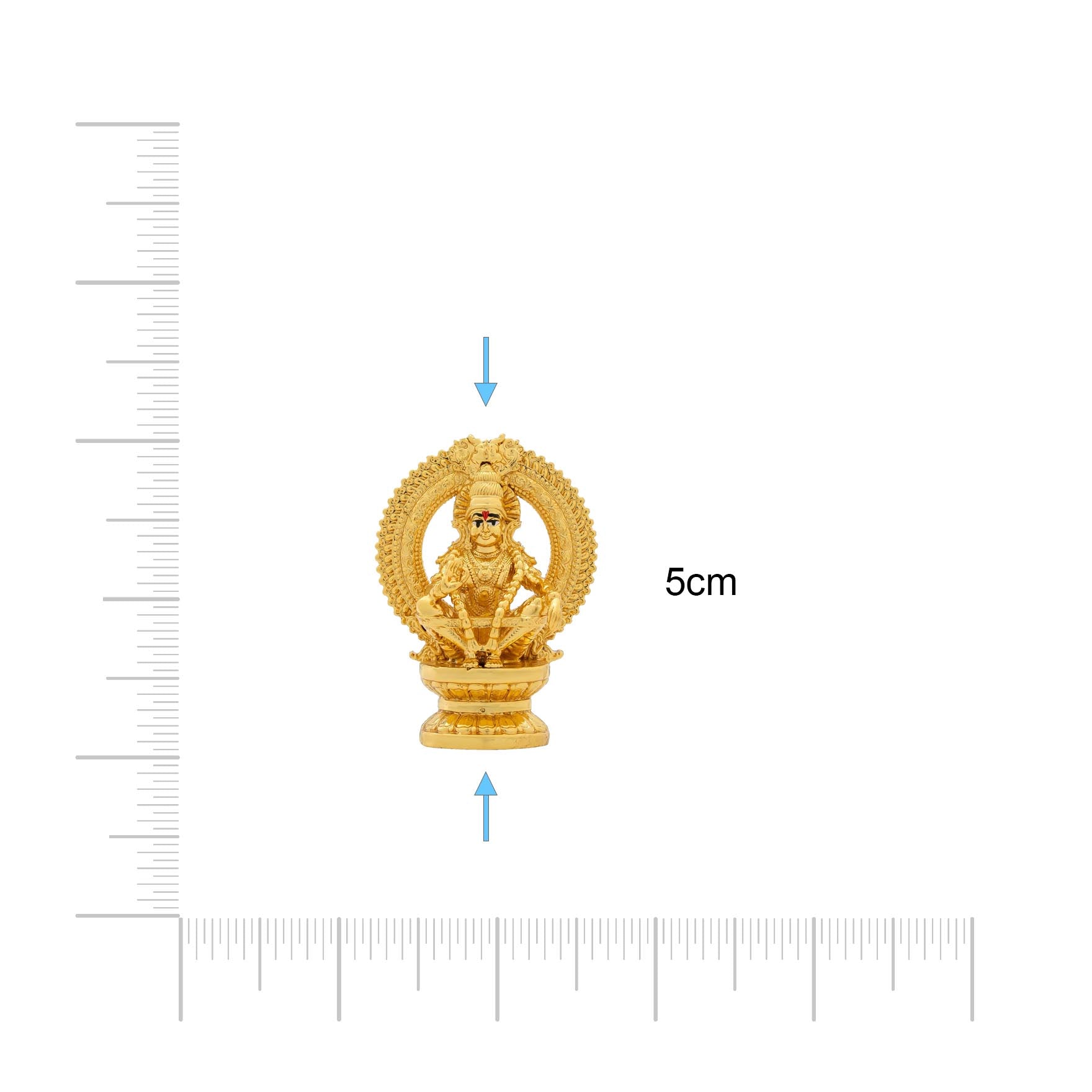Lord Ayyappa Idol – Gold Plated Decorative Statue – Sabarimala Swamy Design with Prabhavali – Hindu Spiritual Figurine – Pooja & Home Decor | PIDAY5a-004