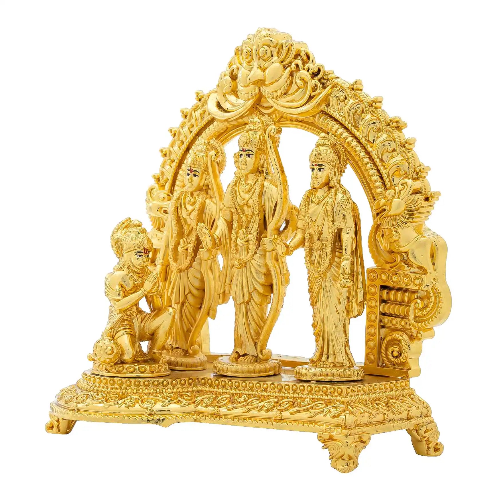 Ram Darbar Idol – Lord Ram, Sita, Lakshman & Hanuman Statue for Home Temple & Pooja Decor | PIDRLSH1-0092