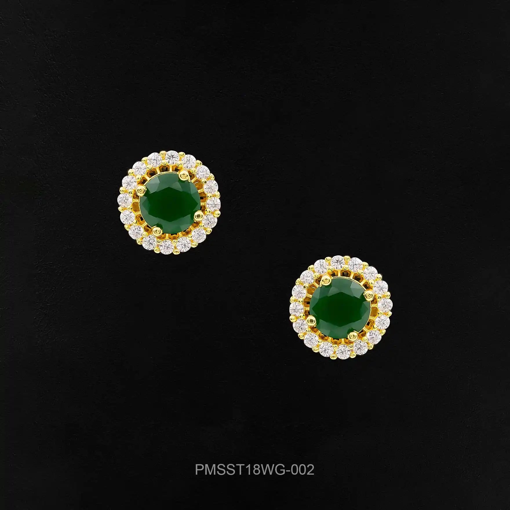 Buy Gold Plated Green Stone Studs for Girls | Parakkat Jewels