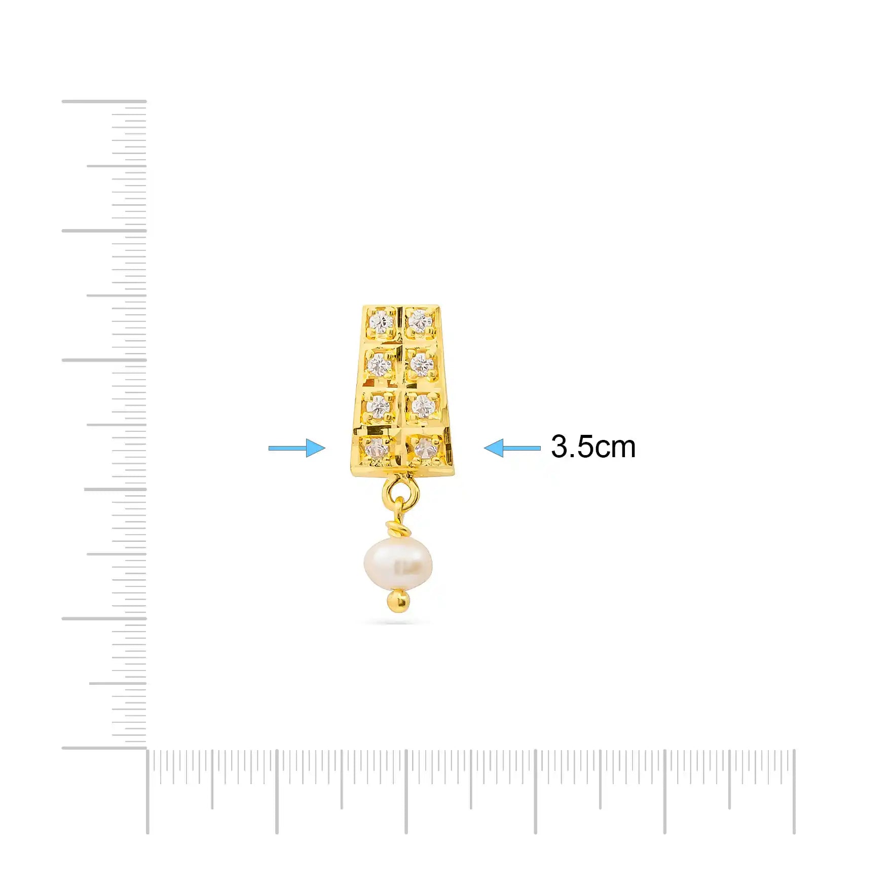 Shop 24k Gold Plated Stone Hanging Stud Online | Parakkat Jewels