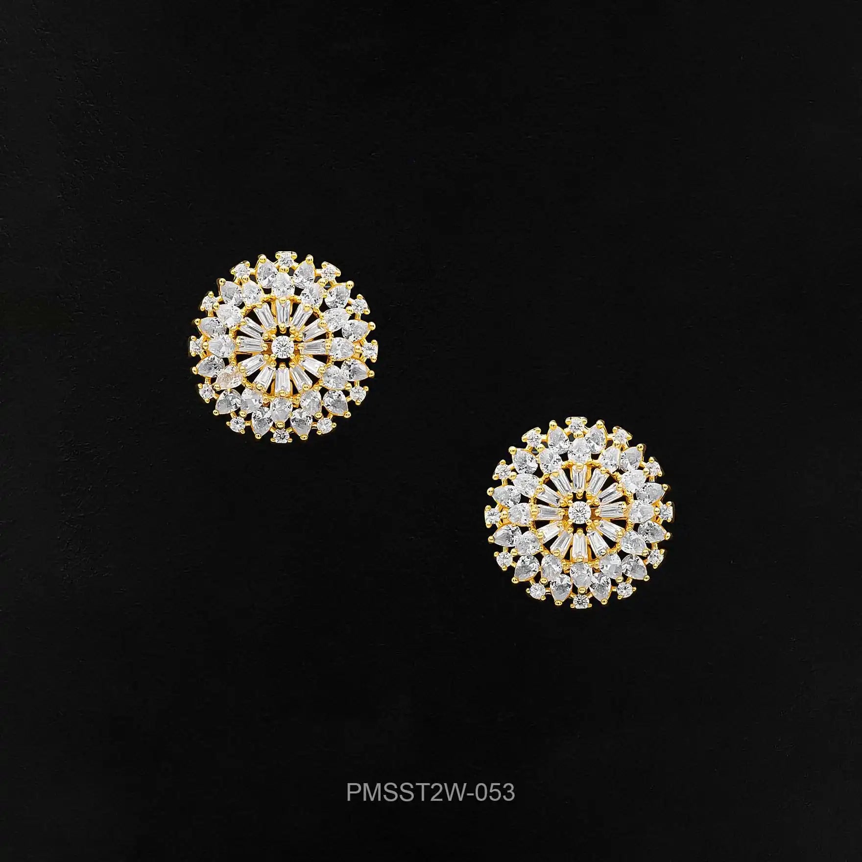 Buy Premium Stone Stud Gold Plated Earrings | Parakkat Jewels 