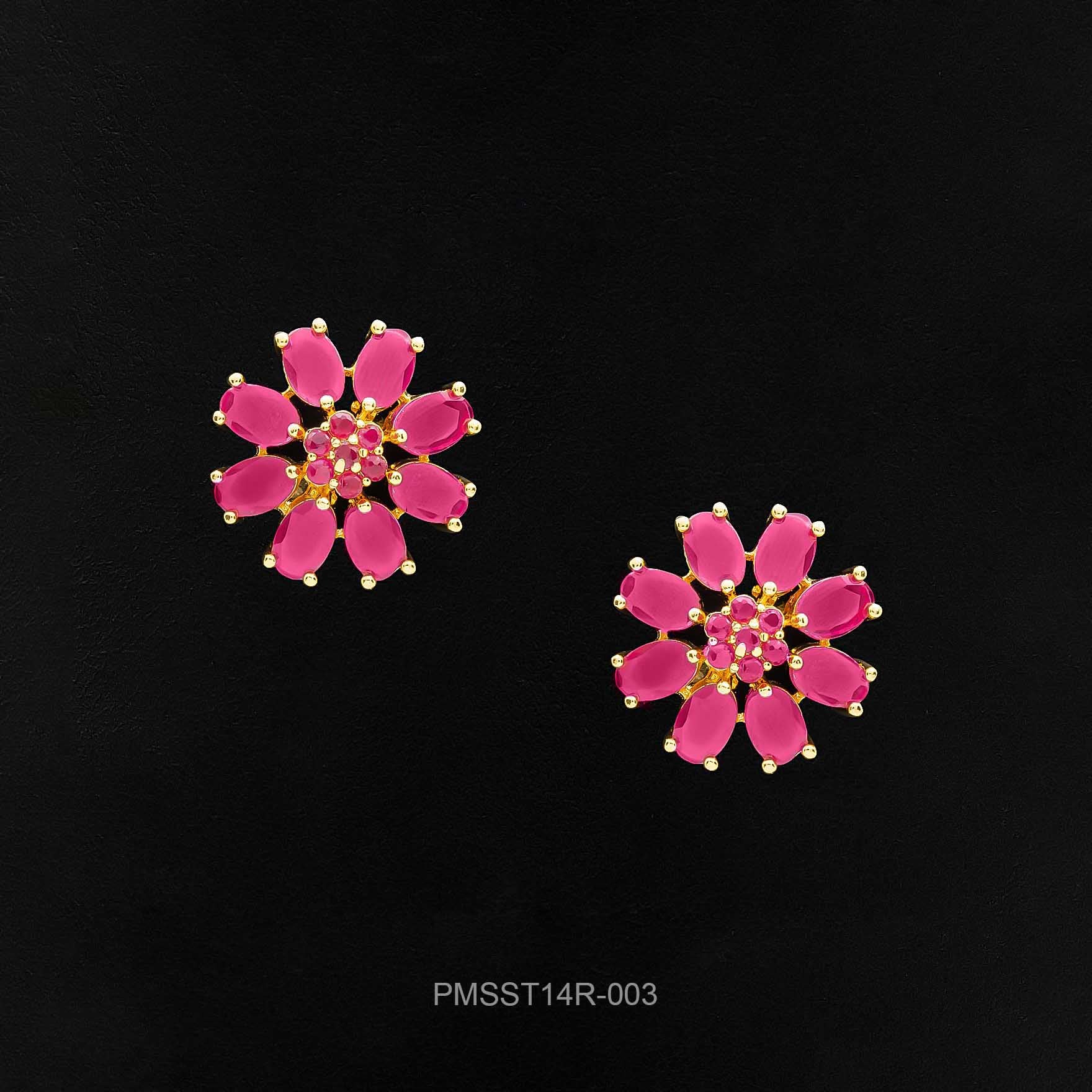 Shop Flower Shaped Gold Plated Earrings Online | Parakkat Jewels