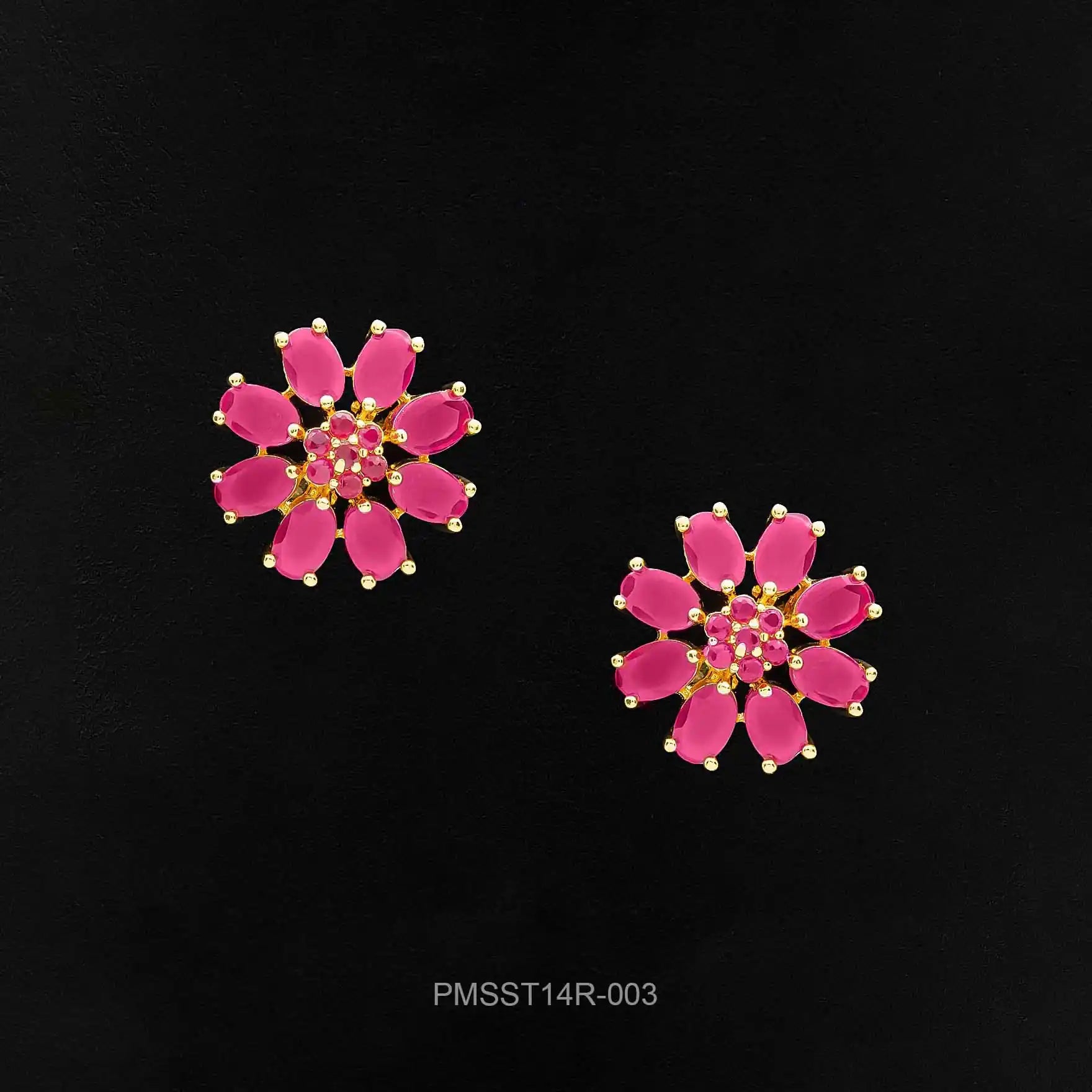 Shop Flower Shaped Gold Plated Earrings Online | Parakkat Jewels