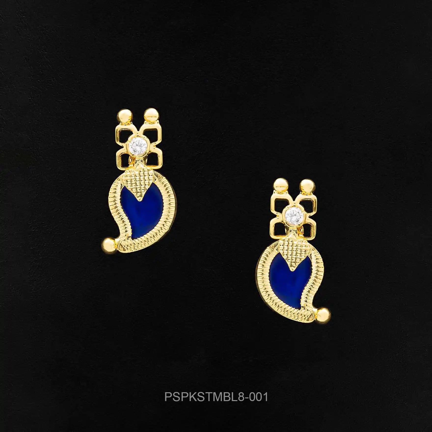 Palakka Blue Stone Stud  PSPKSTMBL8-001