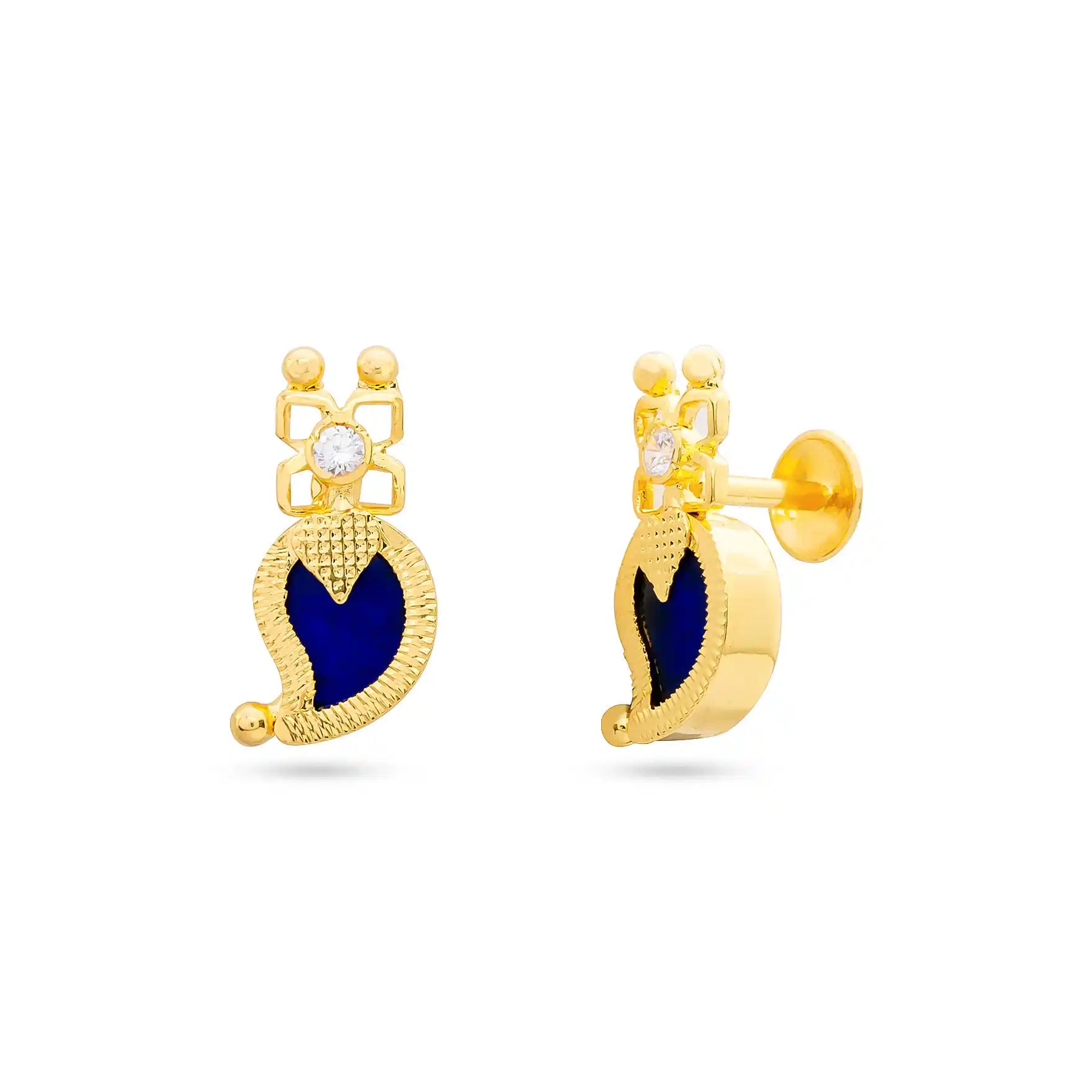 Palakka Blue Stone Stud  PSPKSTMBL8-001