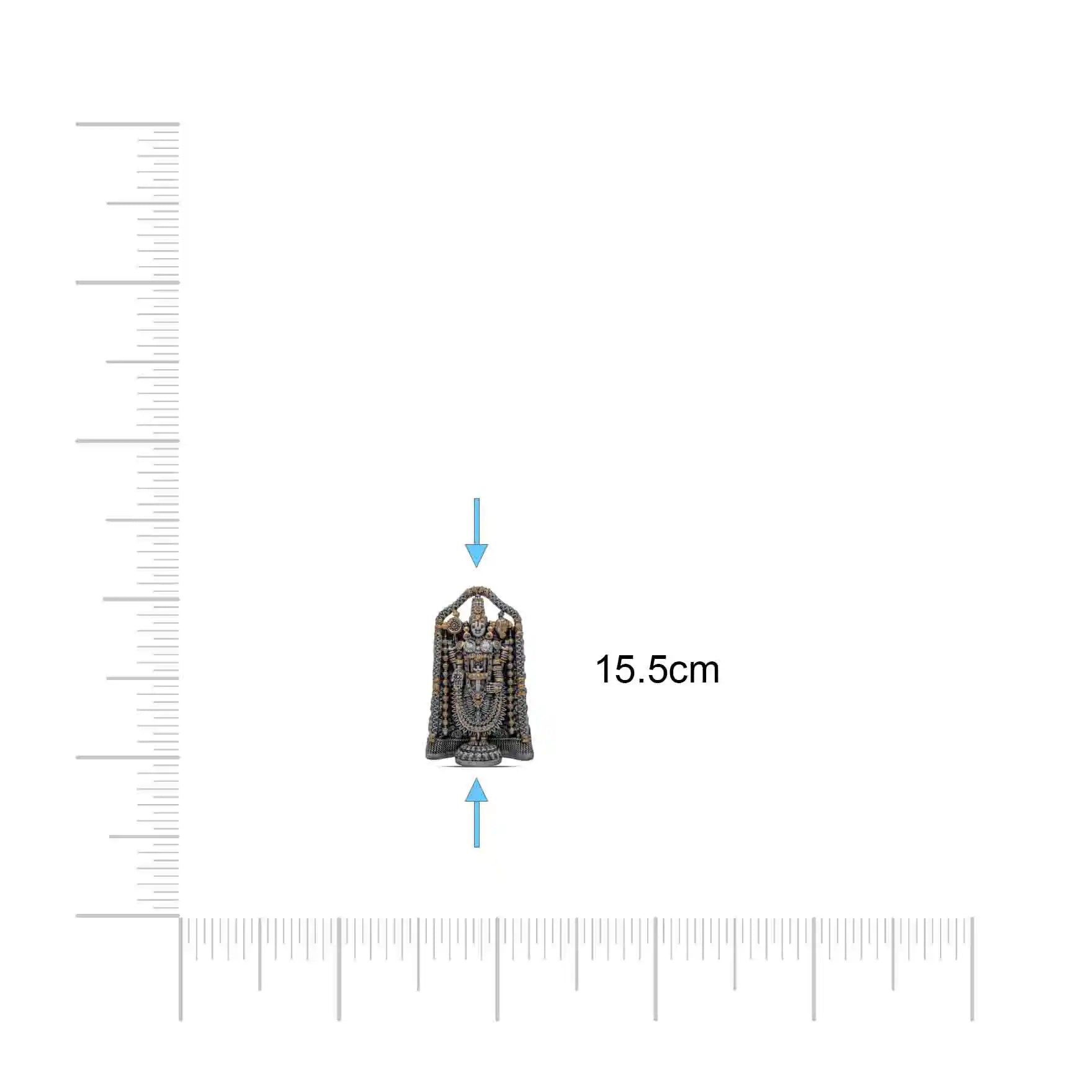Lord Venkateswara Idol – Antique Silver Layered Temple Style Figurine – Tirupati Balaji Murti (Hindu Spiritual Statue) – Pooja & Home Décor | PIDRST3-007