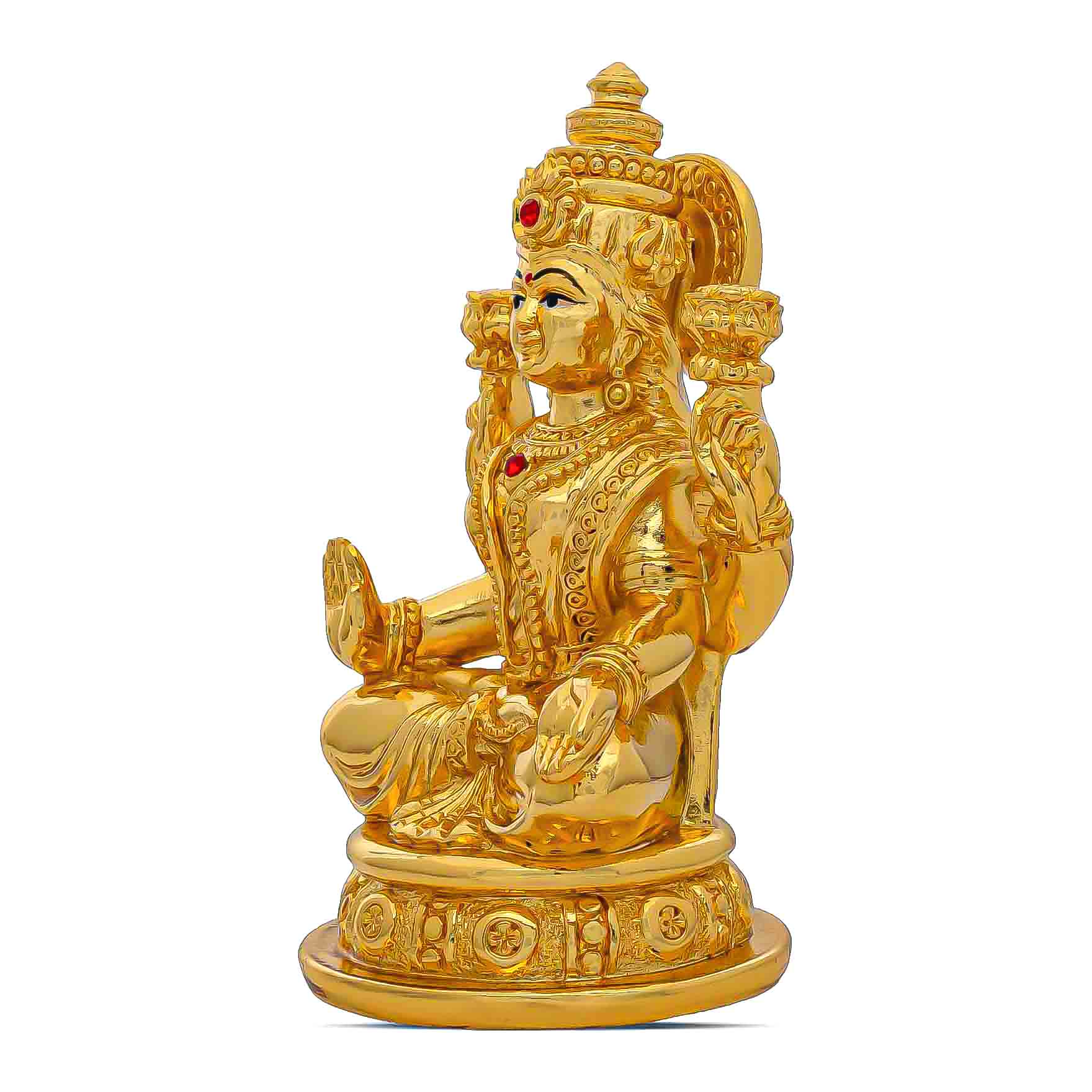 Goddess Lakshmi Idol – Gold Layered Figurine on Lotus – Laxmi Mata Murti (Hindu Spiritual Statue) – Pooja & Home Décor |