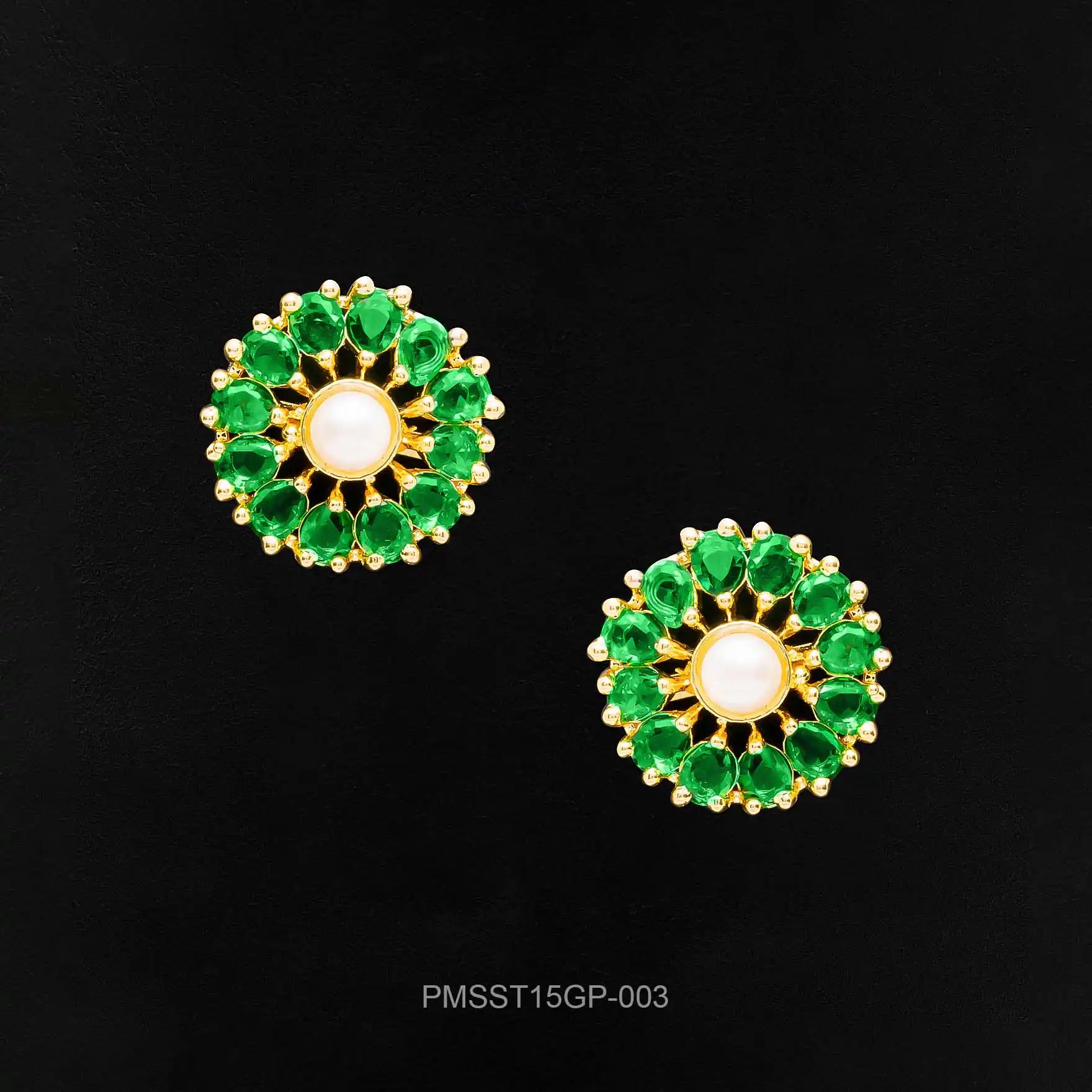 Buy Pure Gold Plated Earrings With Ad Stone | Parakkat Jewels 