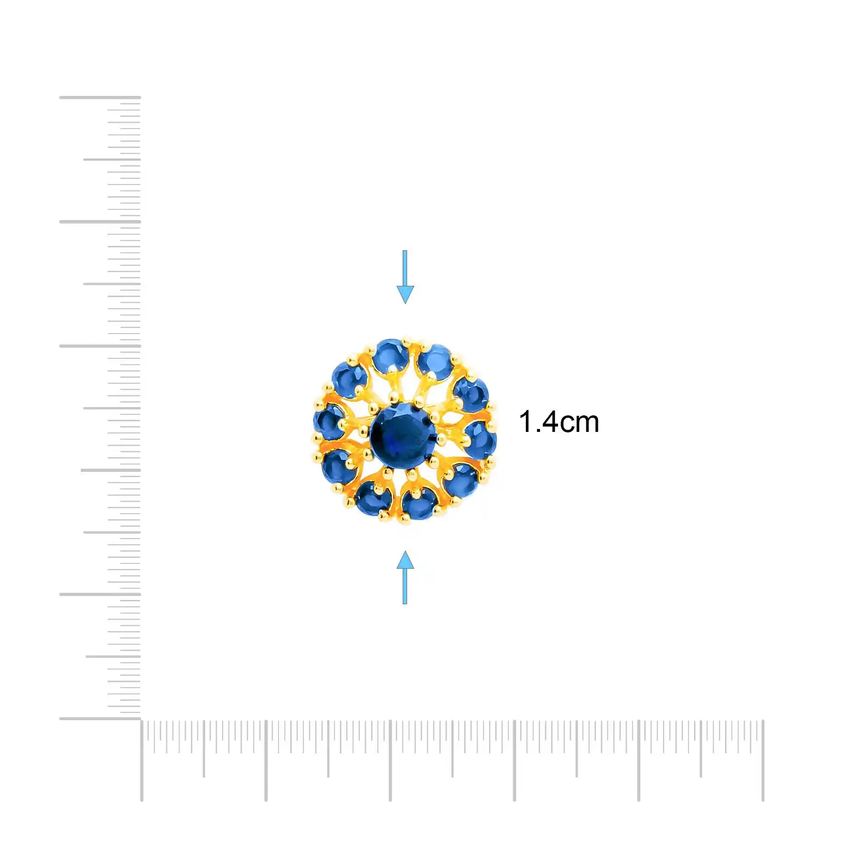 Buy Parakkat Jewels' Blue Ad Stone Gold Plated Earrings Online