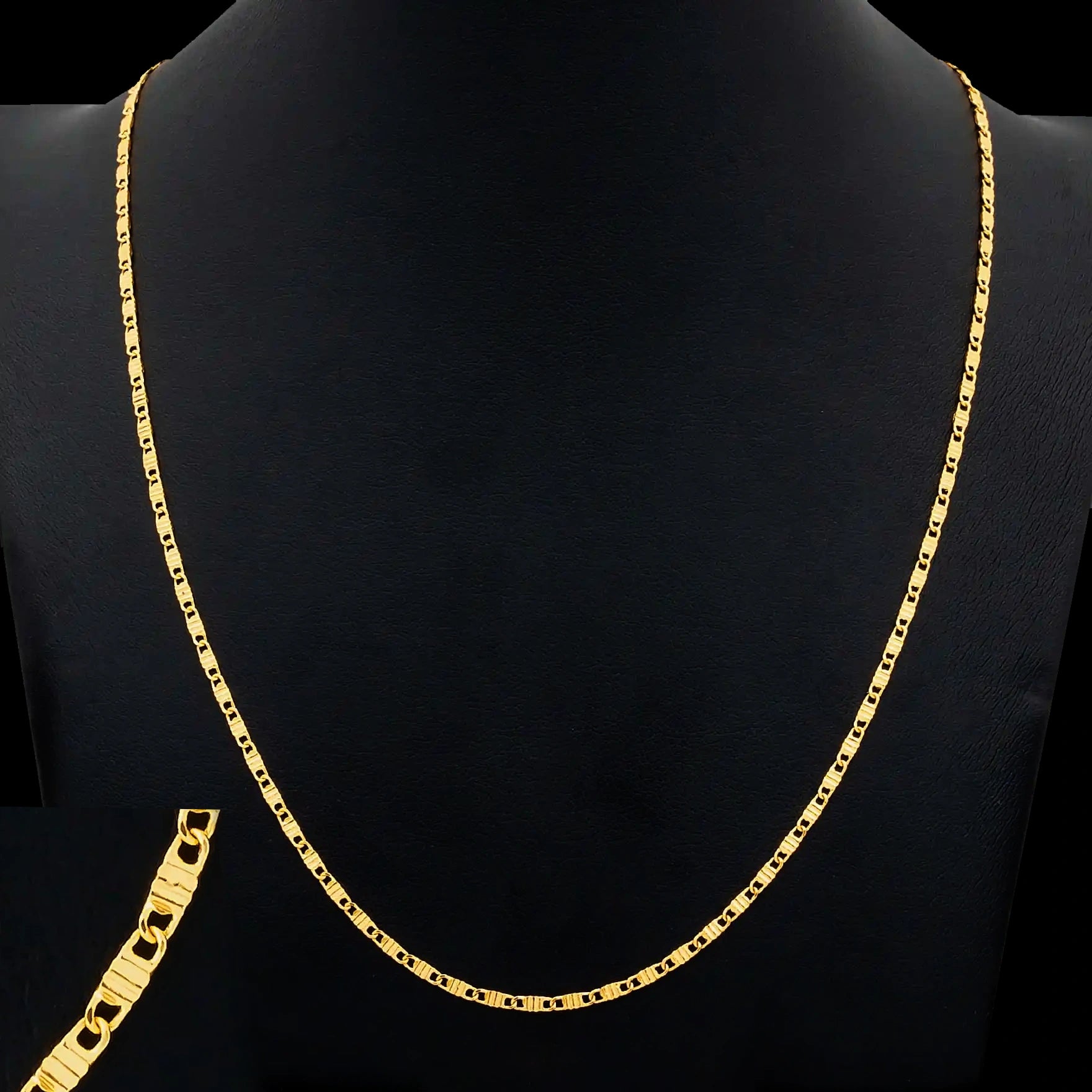 Golden Rectangular Anchor Millennium Chain PCM78-052