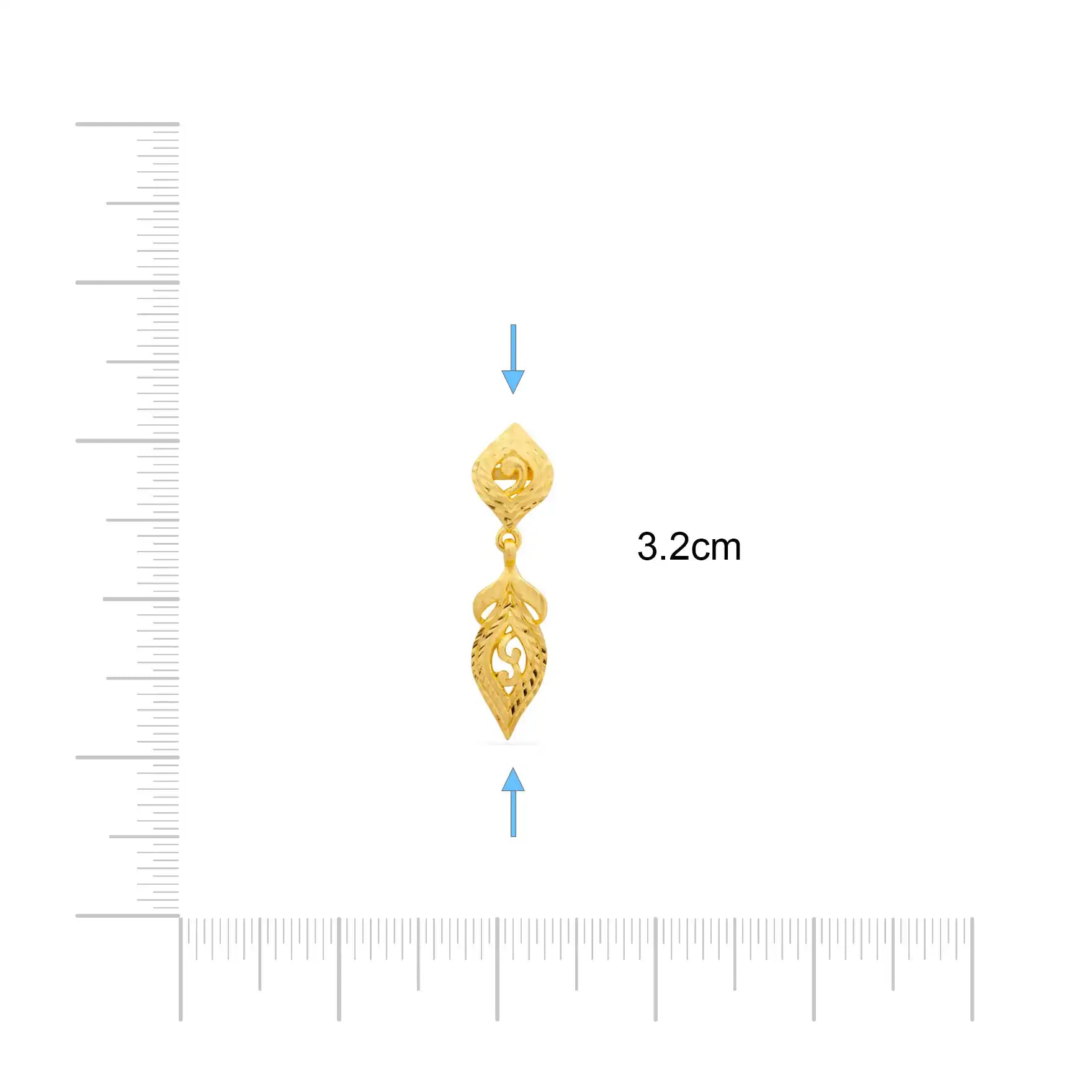 GOLDEN HANGING STUD PGHST327-001