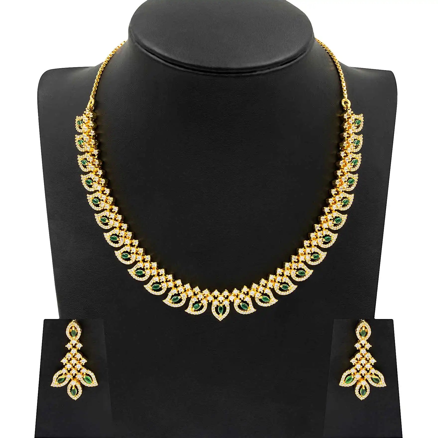 Premium Stone Necklace with Stud PMSNS1WG-007, PMSHST4WG-002