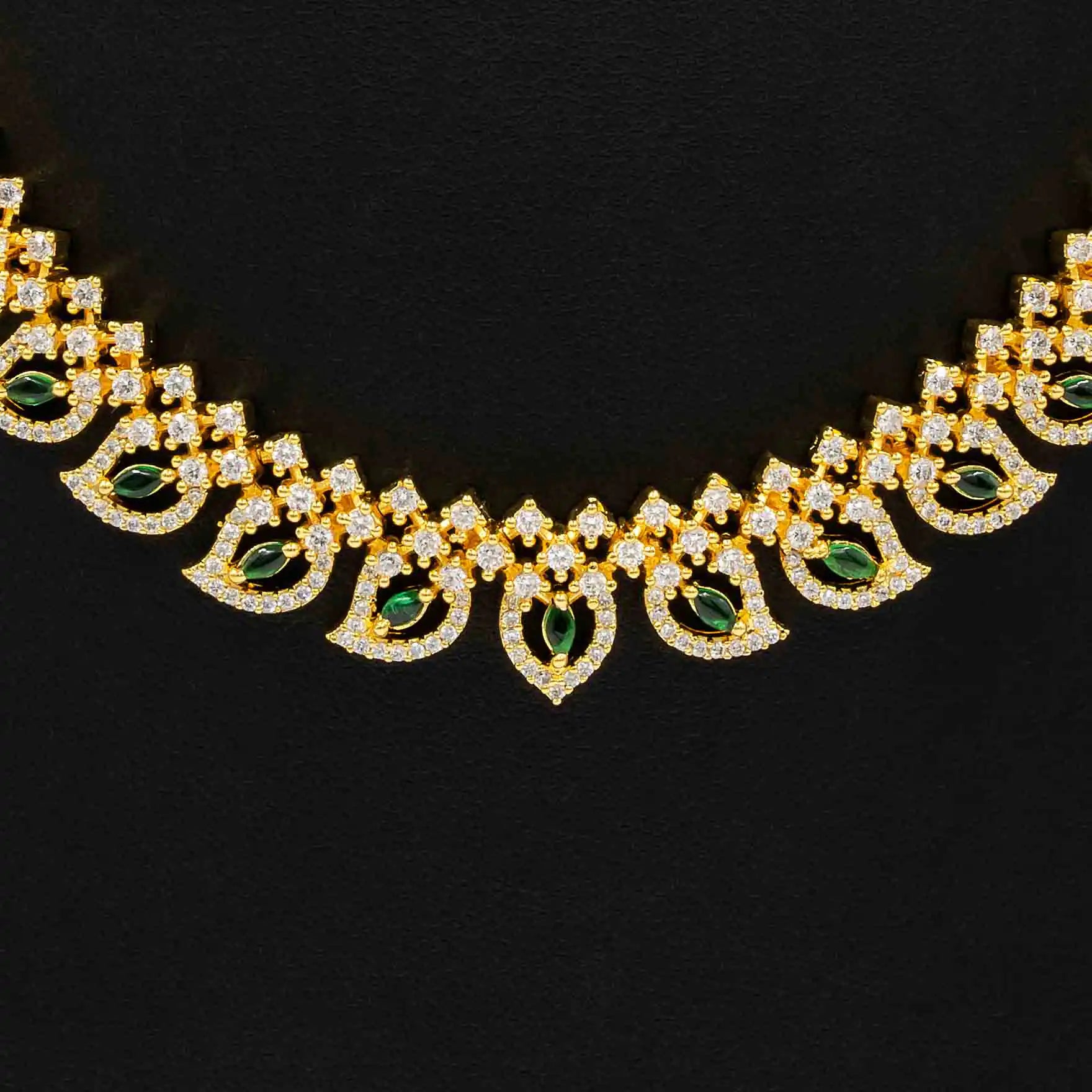 Premium Stone Necklace with Stud PMSNS1WG-007, PMSHST4WG-002