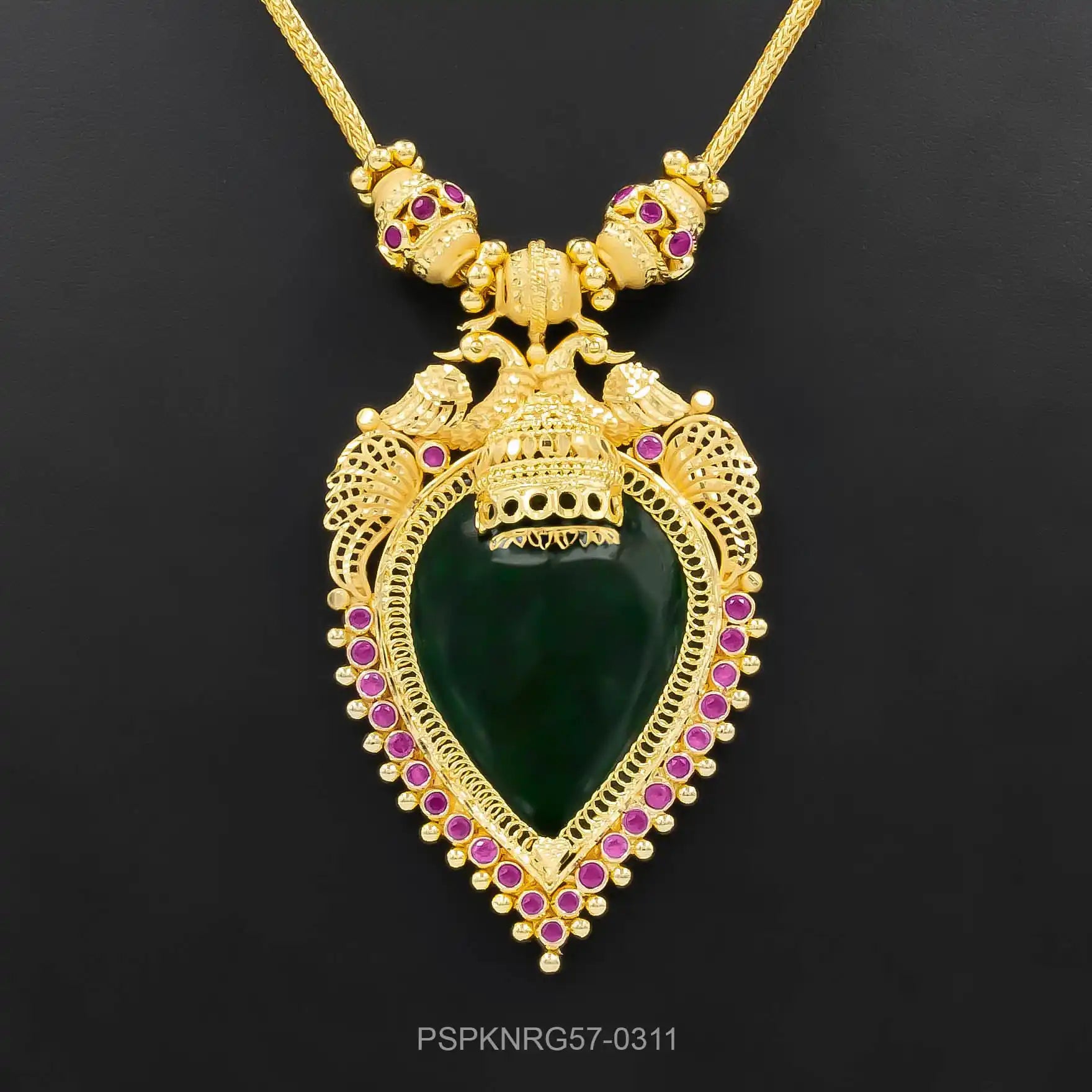 Palakka Green Stone Necklace PSPKNRG57-0311
