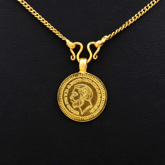 Coin Portrait Frame Locket Gold Layered – Pendant, Coin or Kasu, Round – product view 1