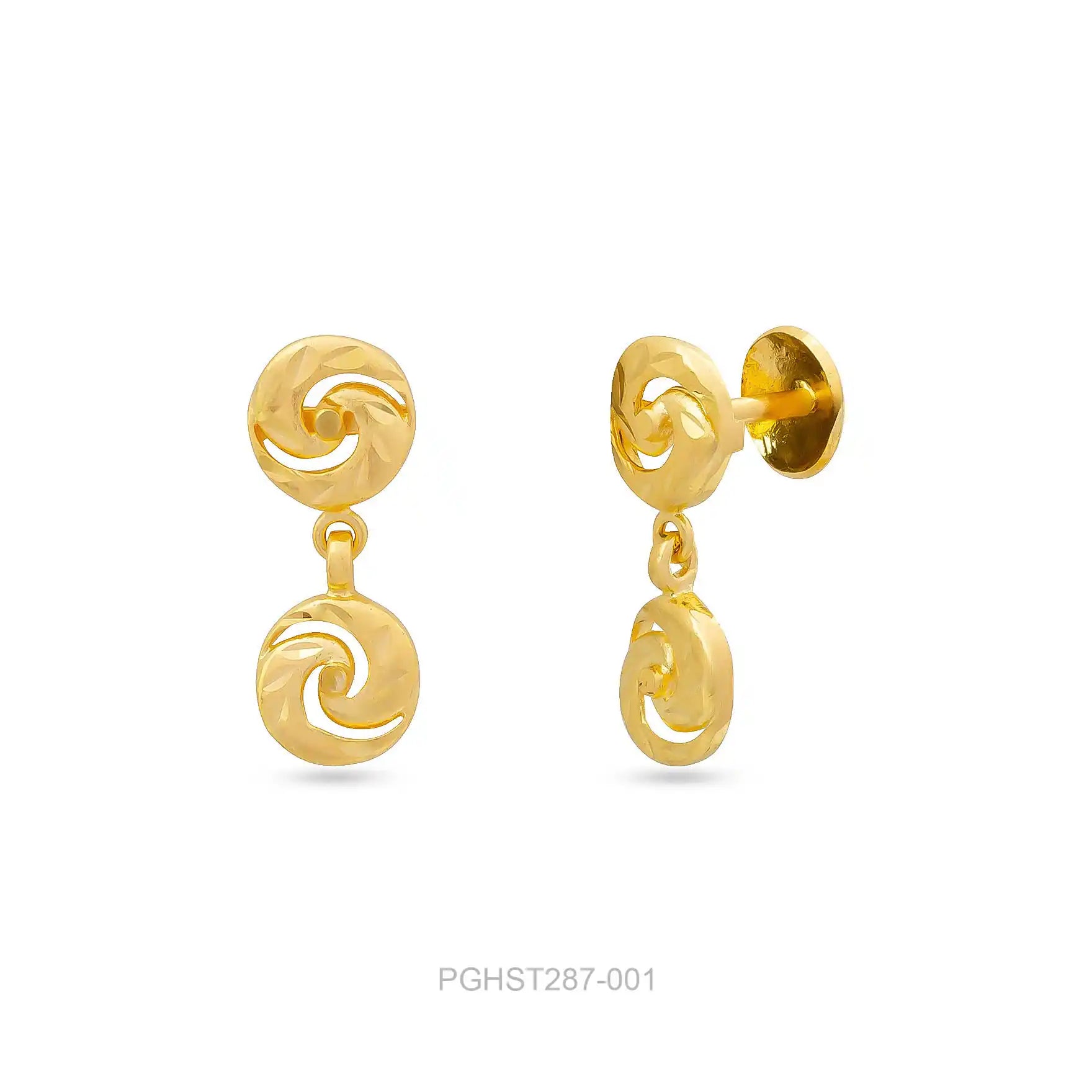 Traditional Kashmiri Spiral Drop Earrings PGHST287-001