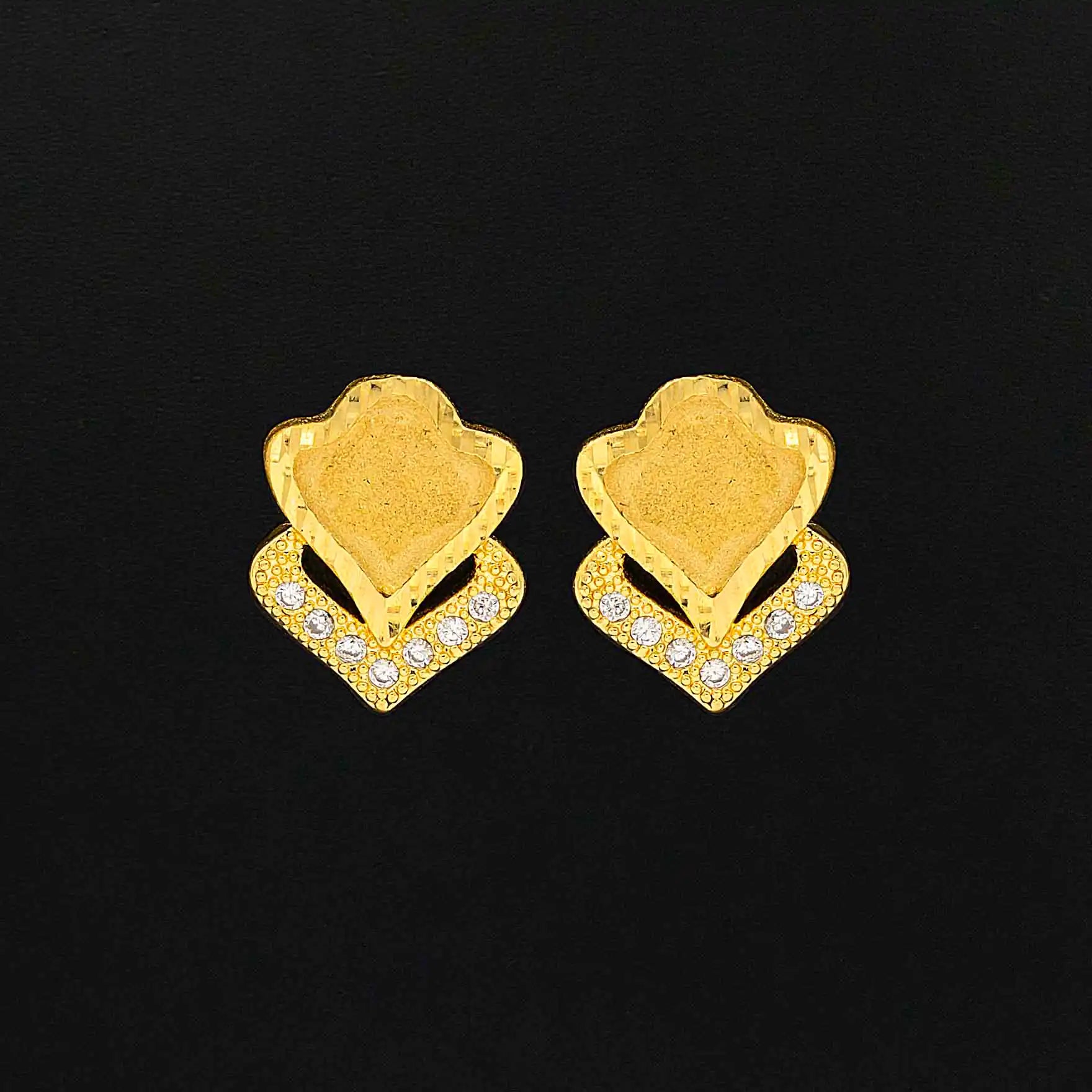 Buy Trendy Stone Earrings 24kt Gold Layered Designs | Parakkat Jewels